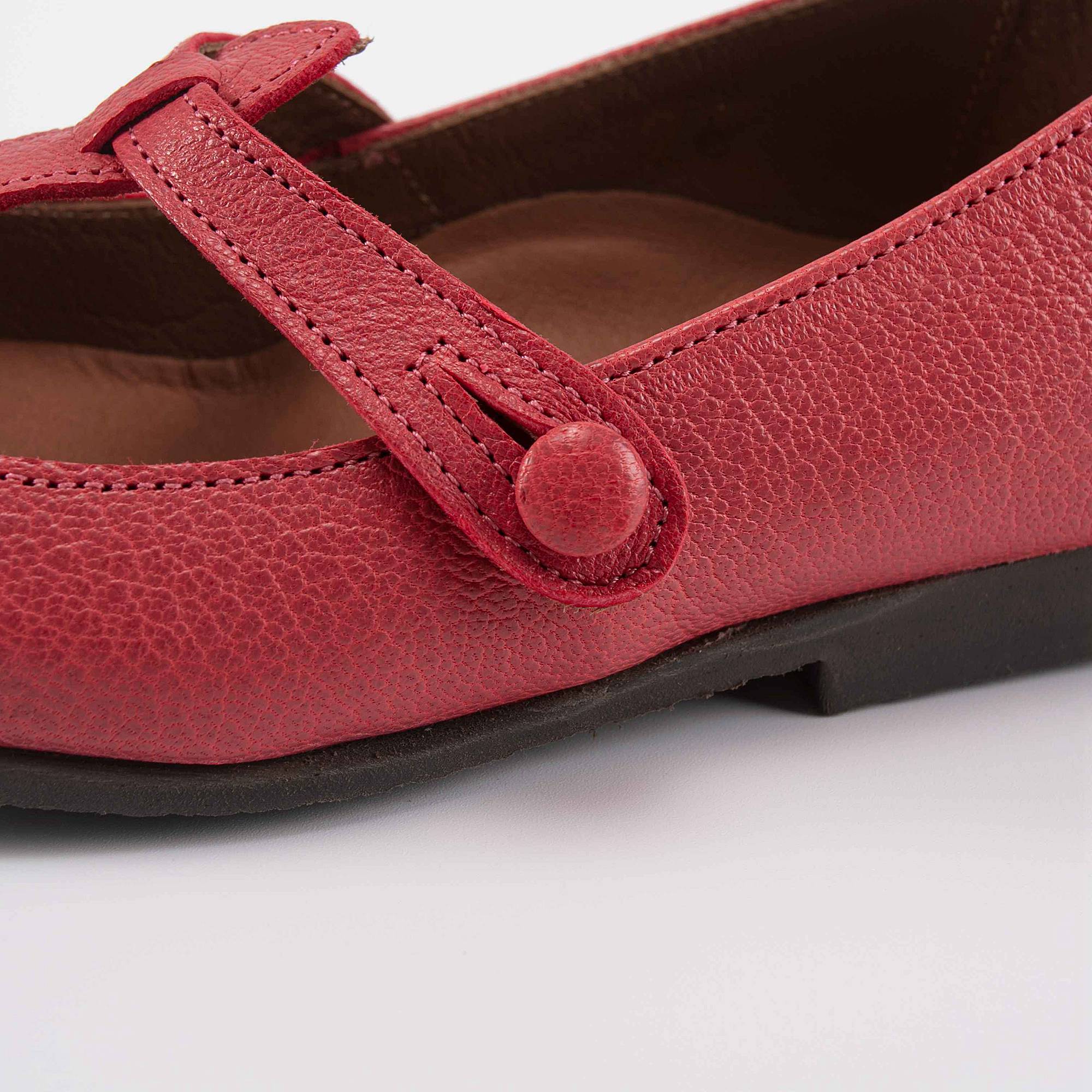 Girls Red Leather Shoes