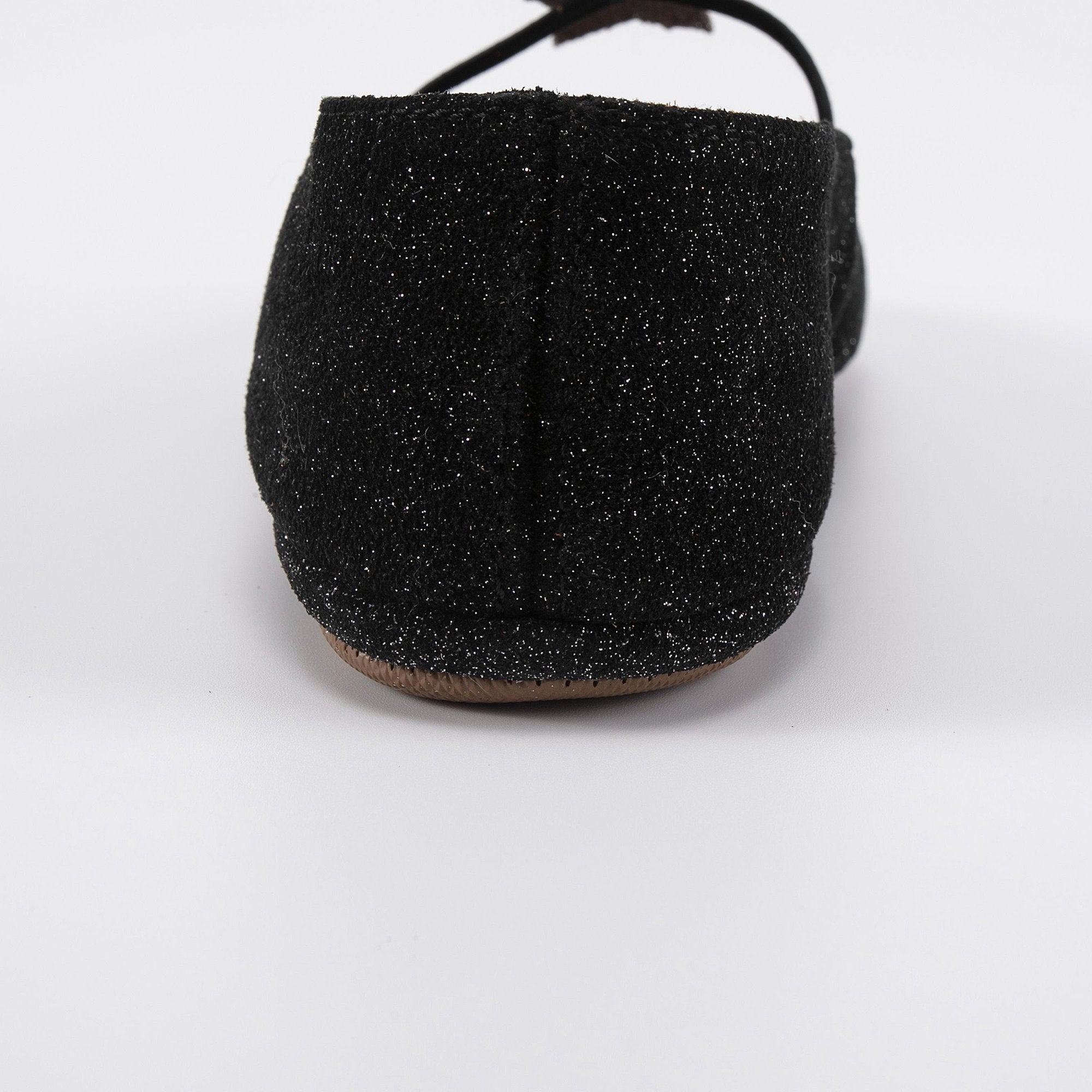 Girls Black Star Leather Shoes