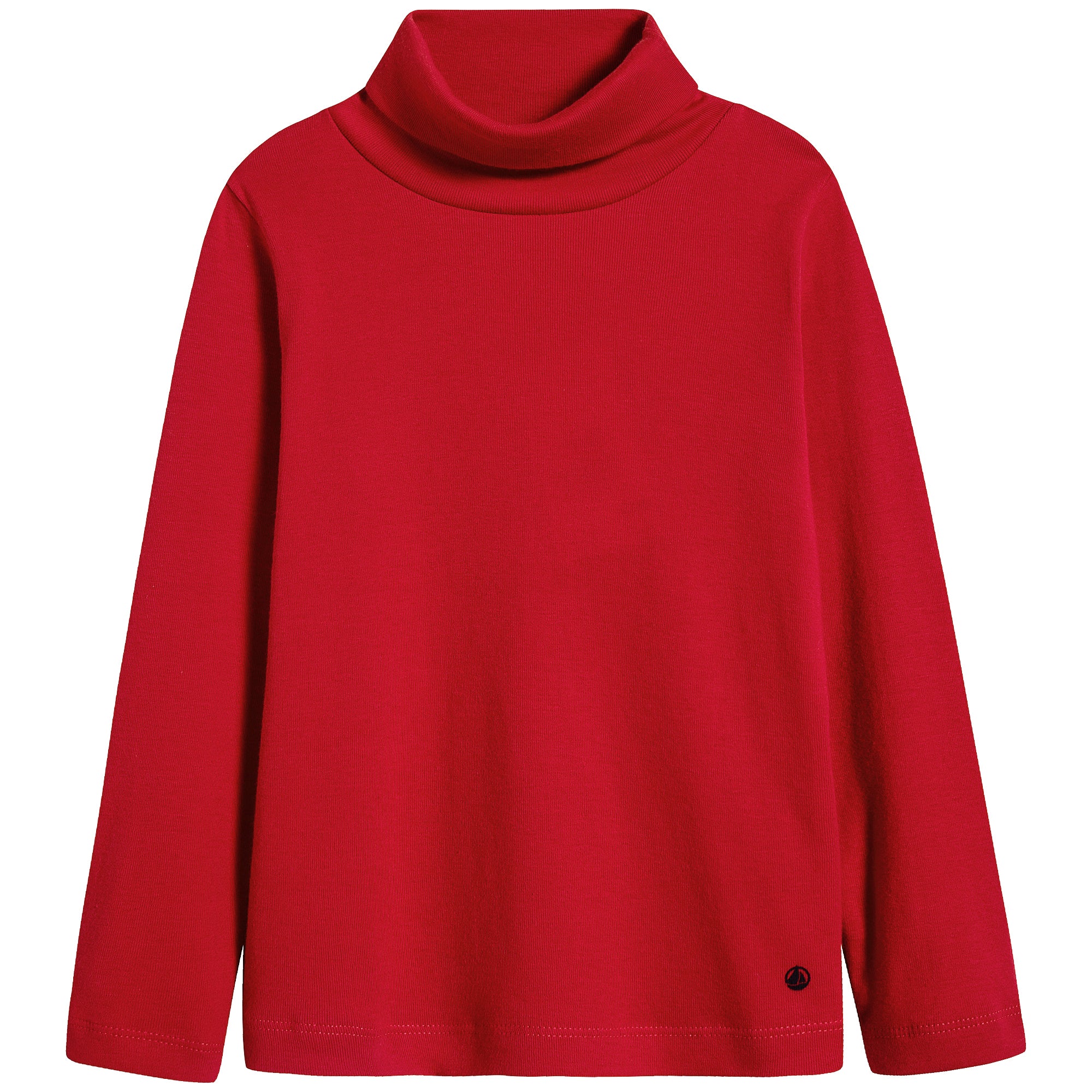 Girls Red Cotton Turtleneck