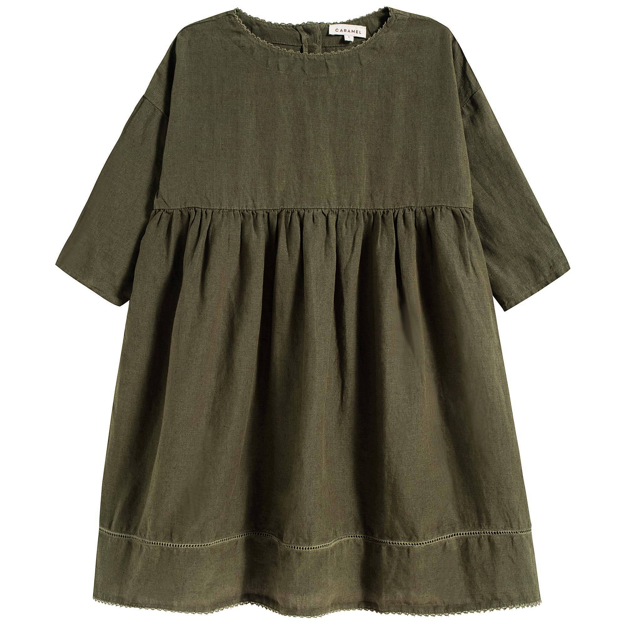 Girls Army Green Dress