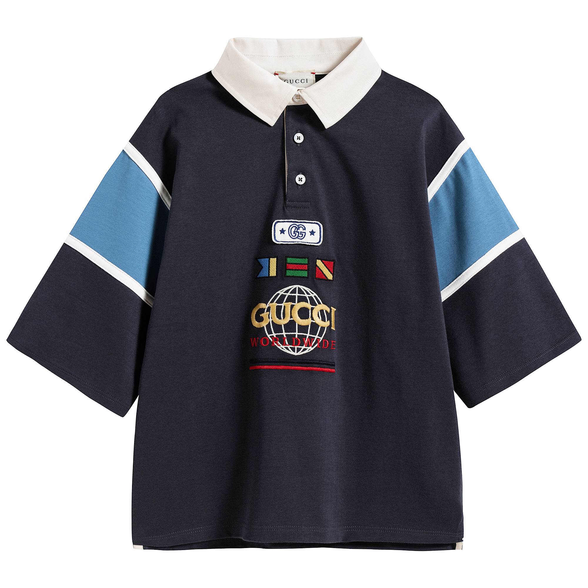Boys Dark Grey Logo Cotton Polo Shirt
