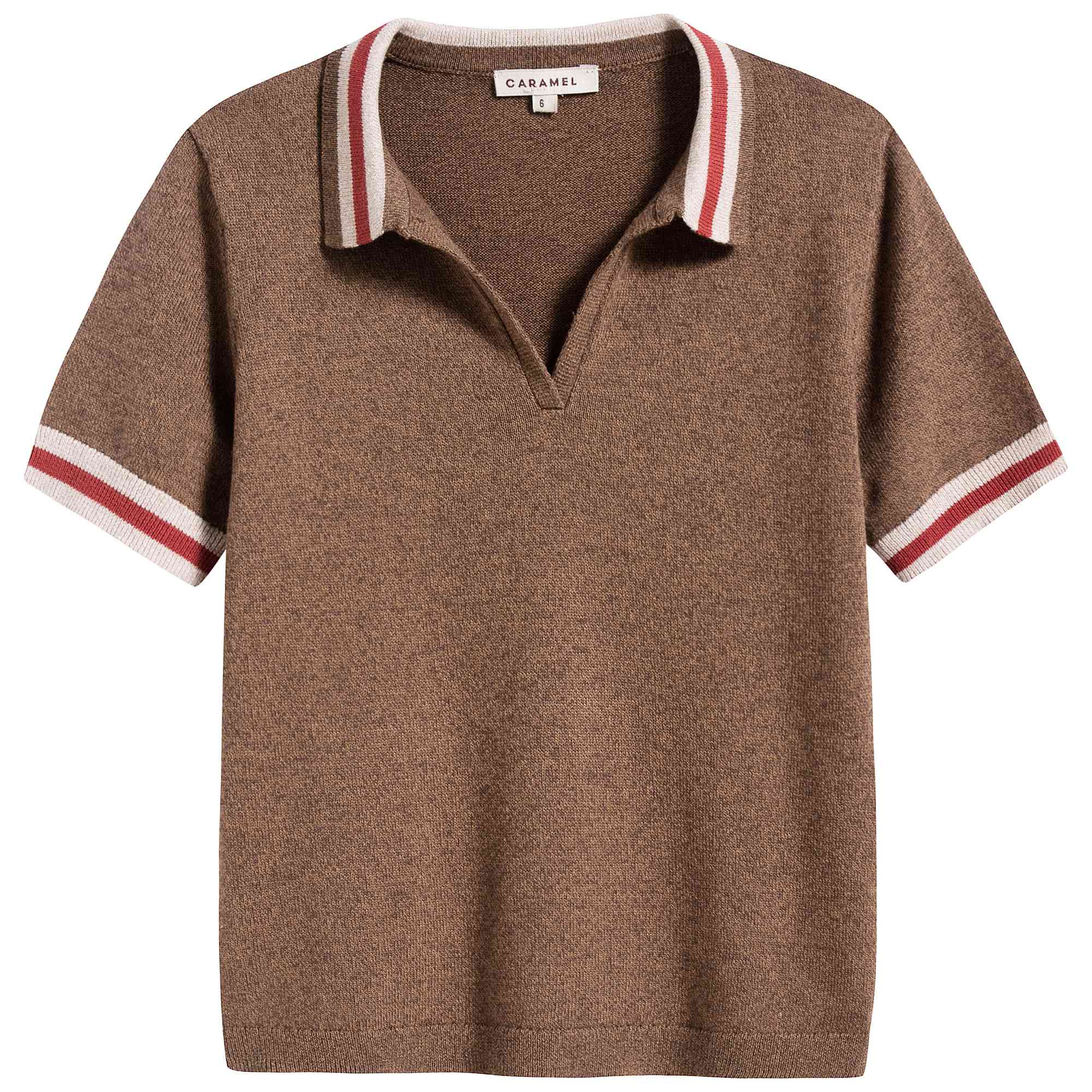 Girls Brown Cotton Polo Shirt