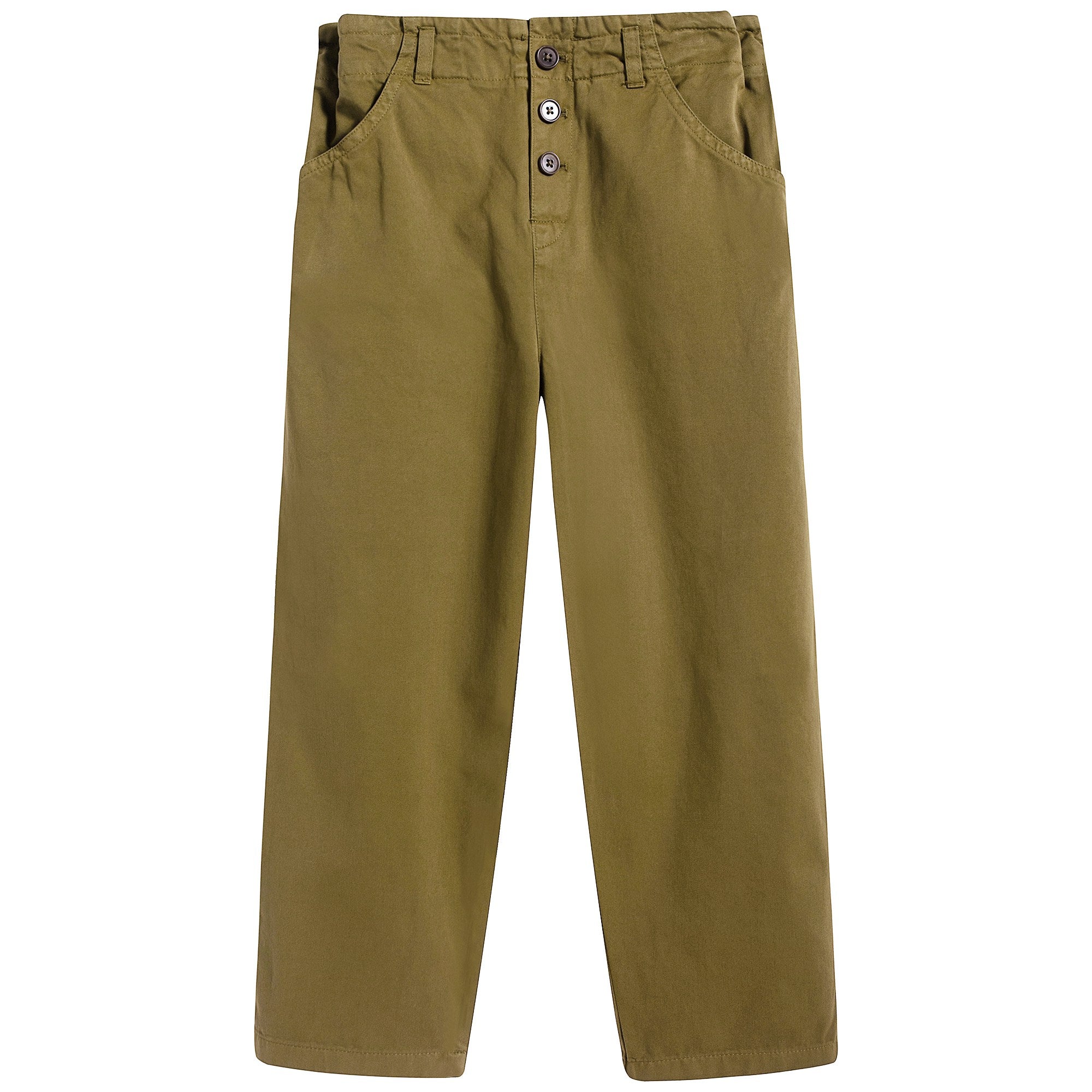 Girls Green Cotton Trousers