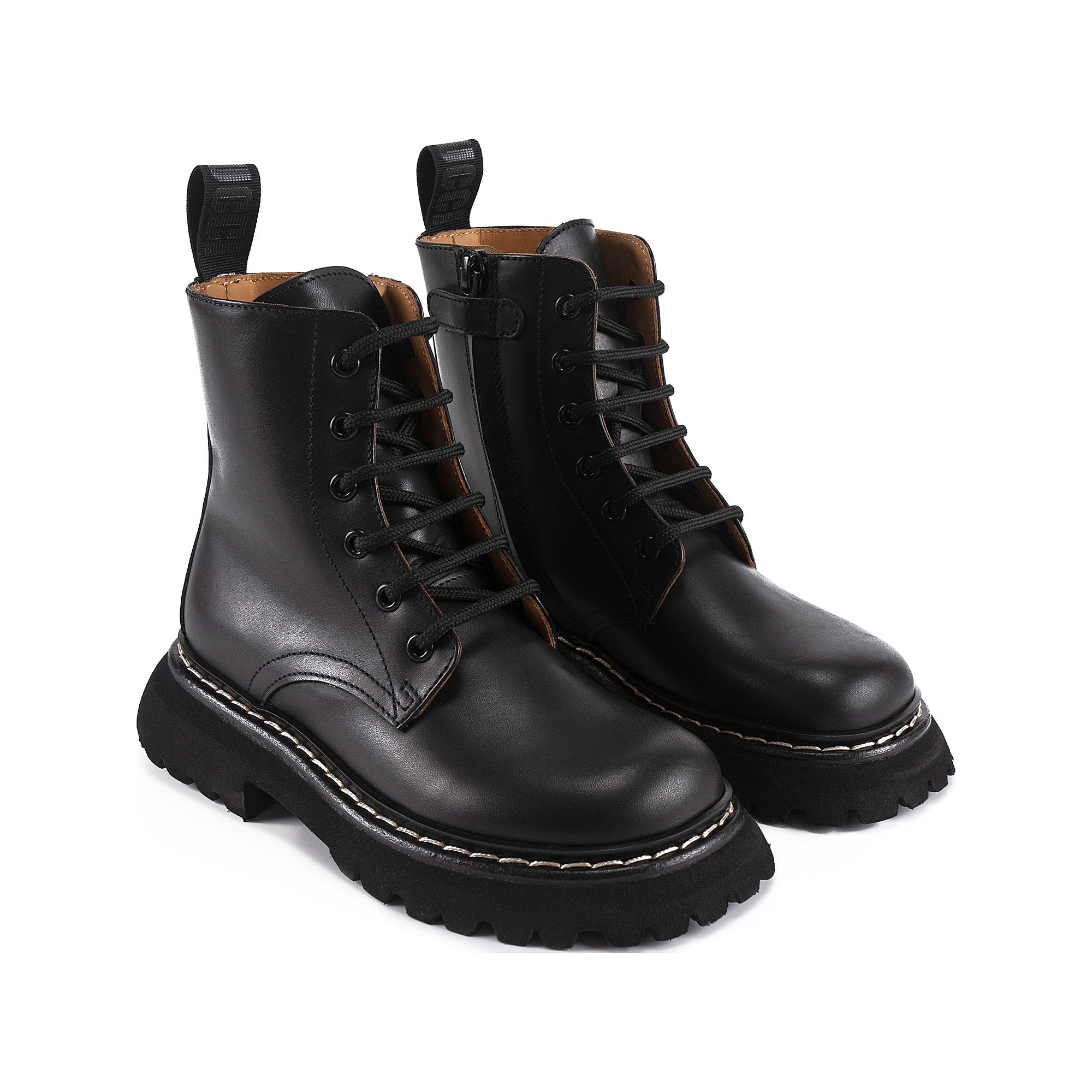 Boys & Girls Black Leather Shoes