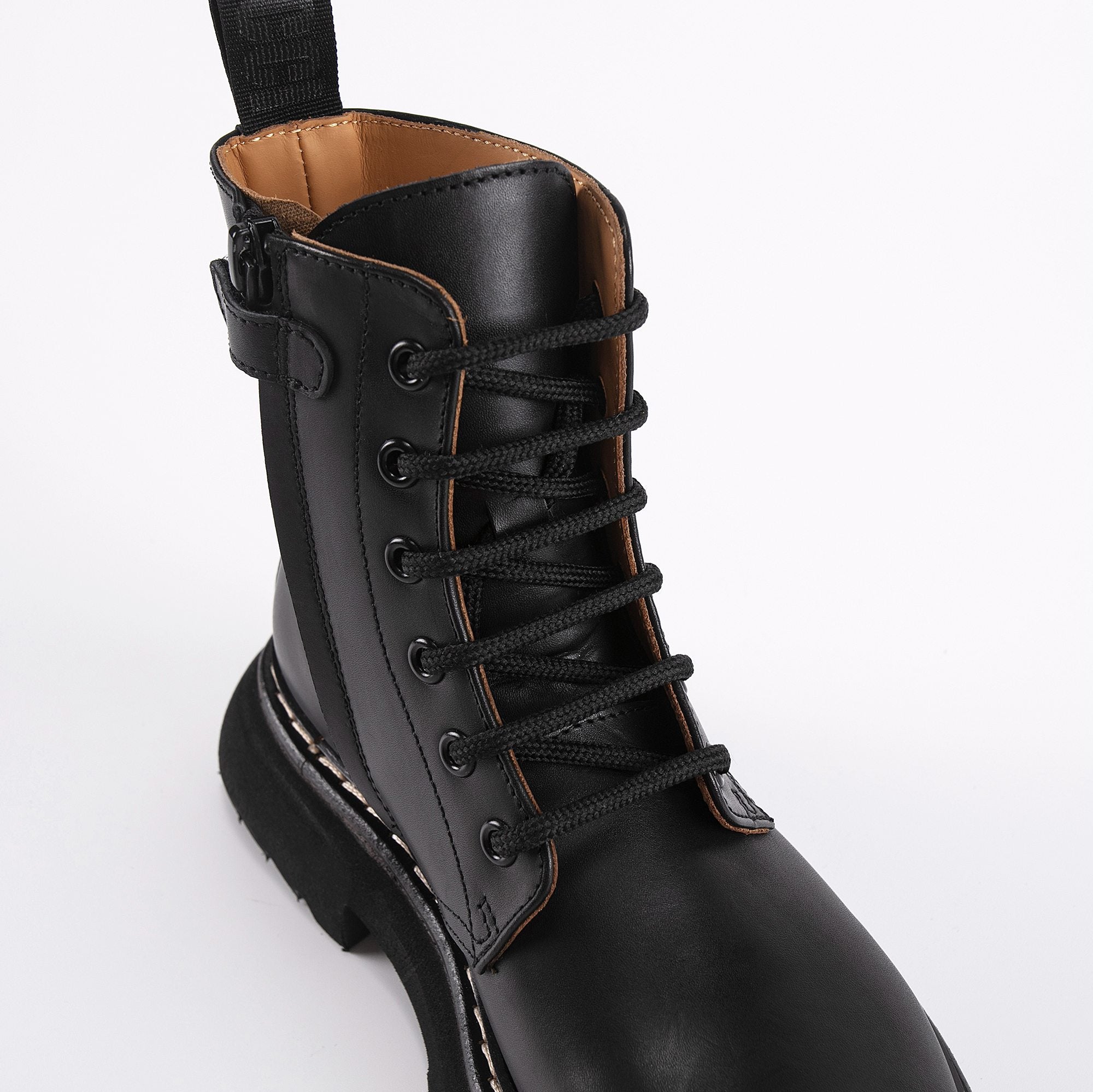 Boys & Girls Black Leather Shoes