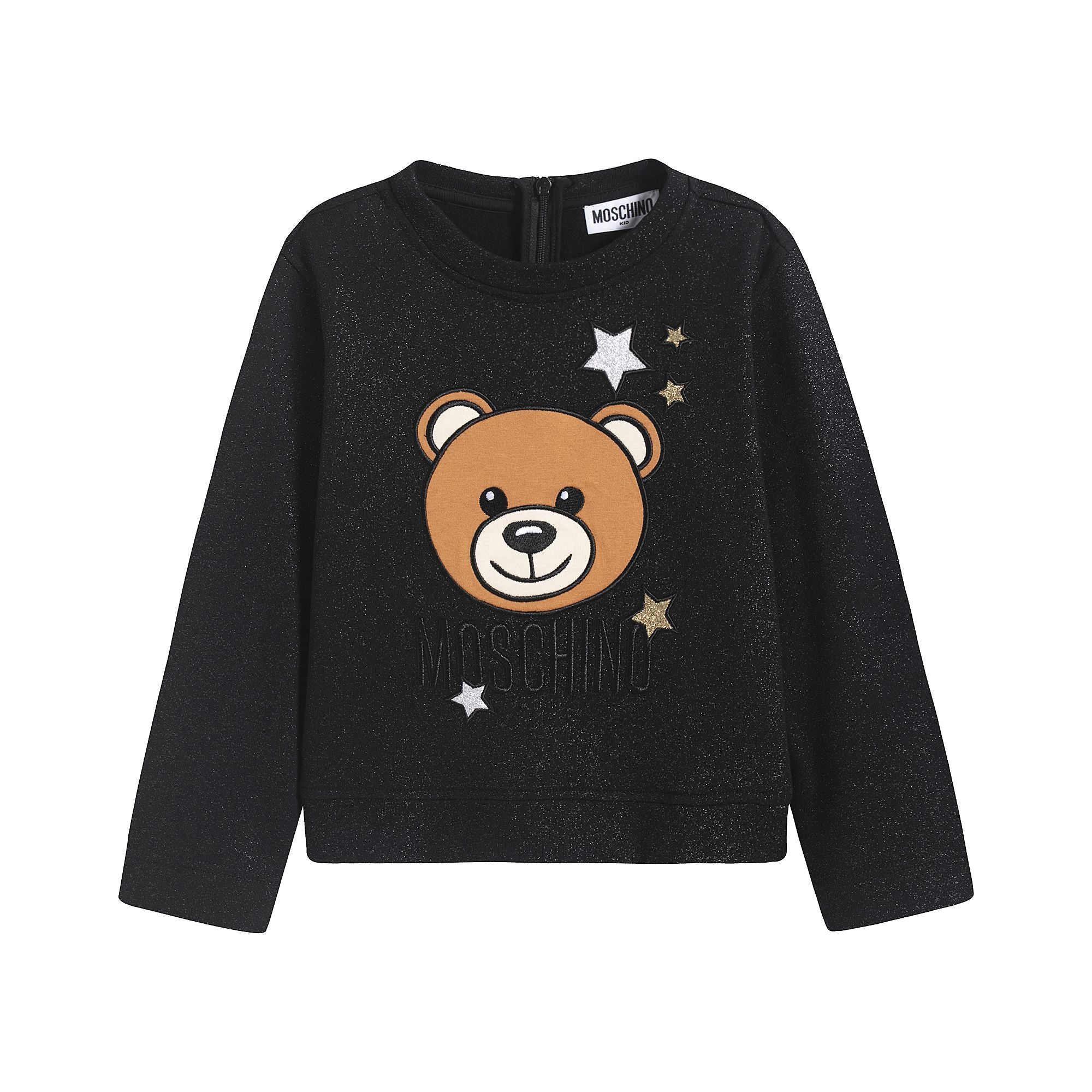 Girls Black Logo Cotton Sweatshirt