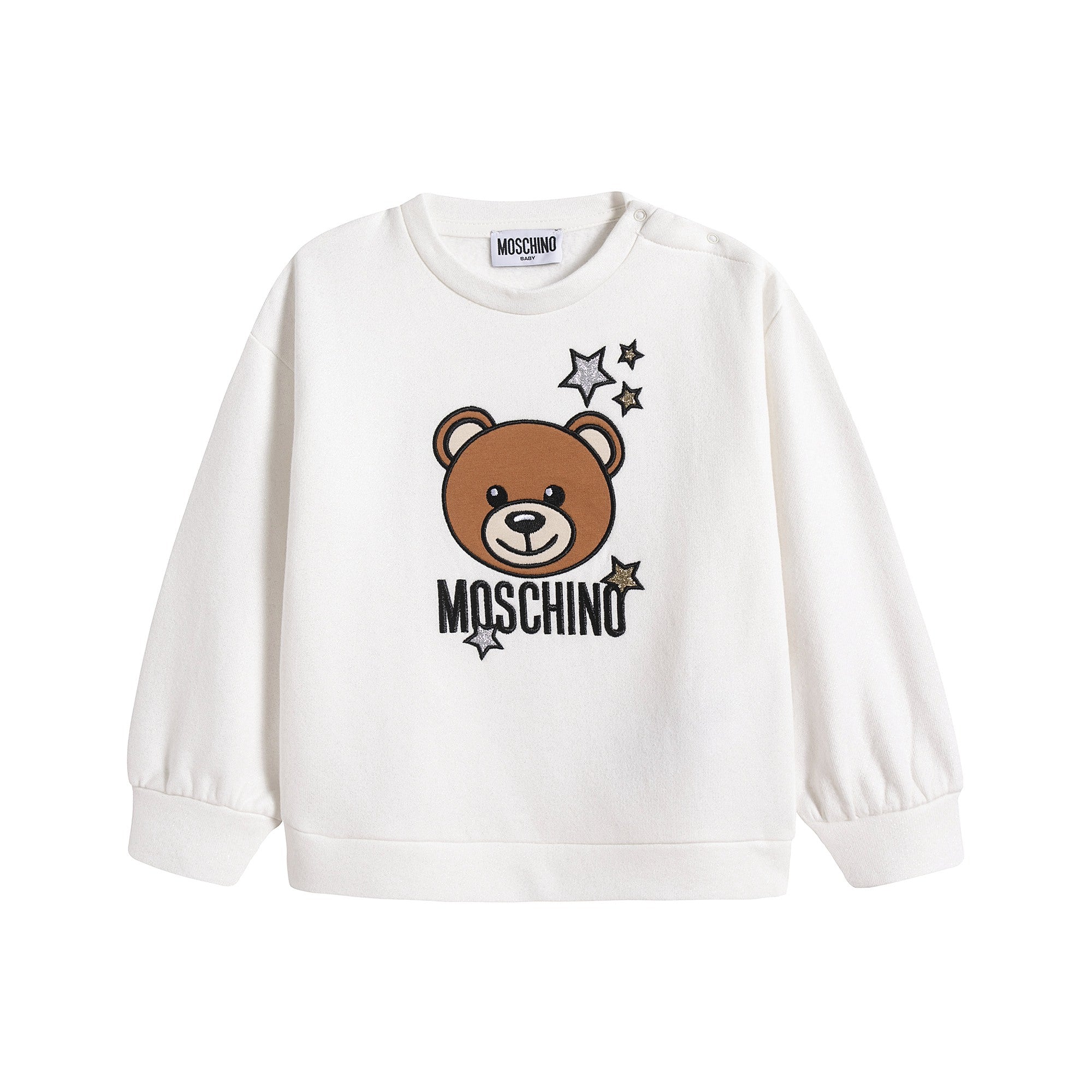 Baby Girls White Logo Cotton Sweatshirt