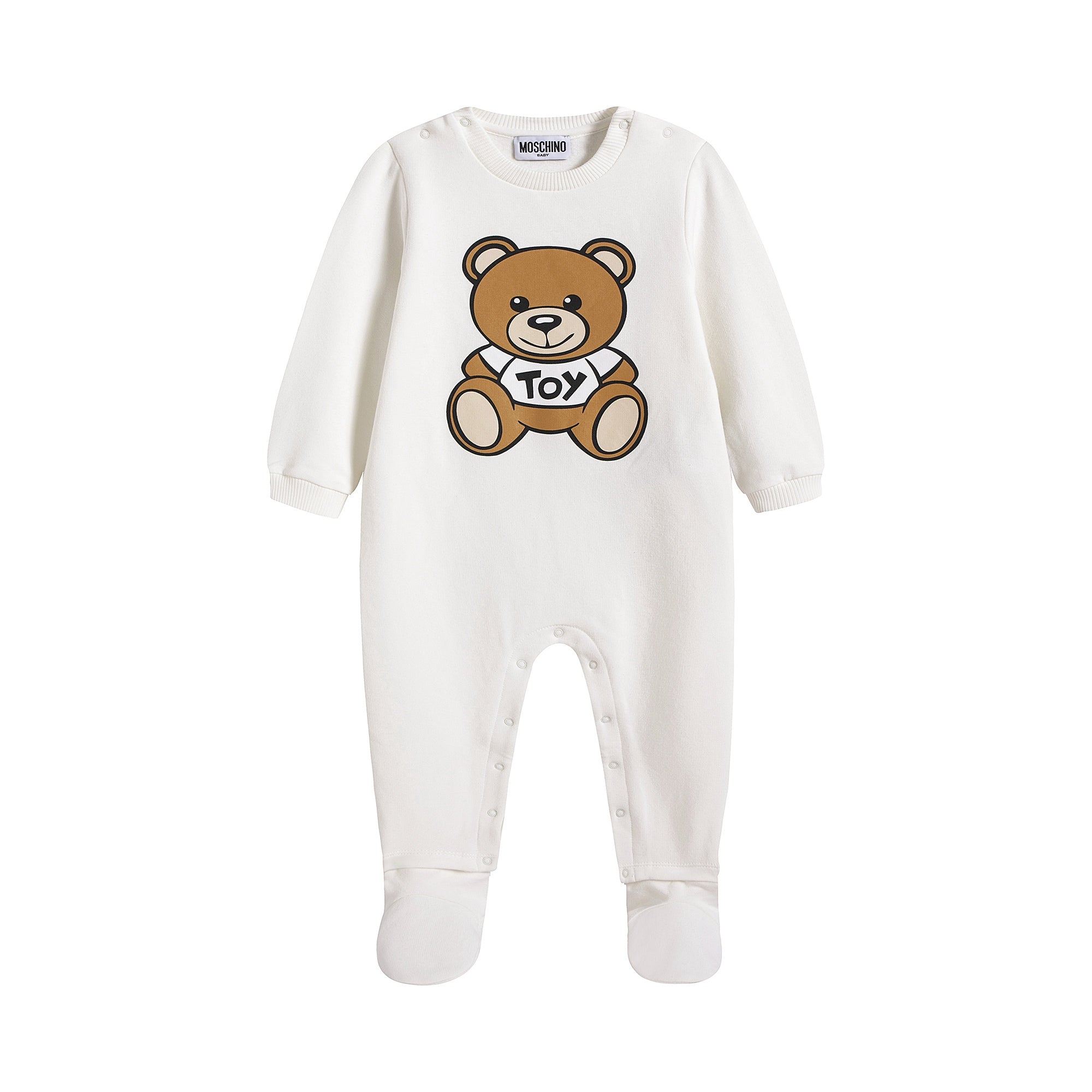 Baby Boys & Girls White Cotton Babysuit