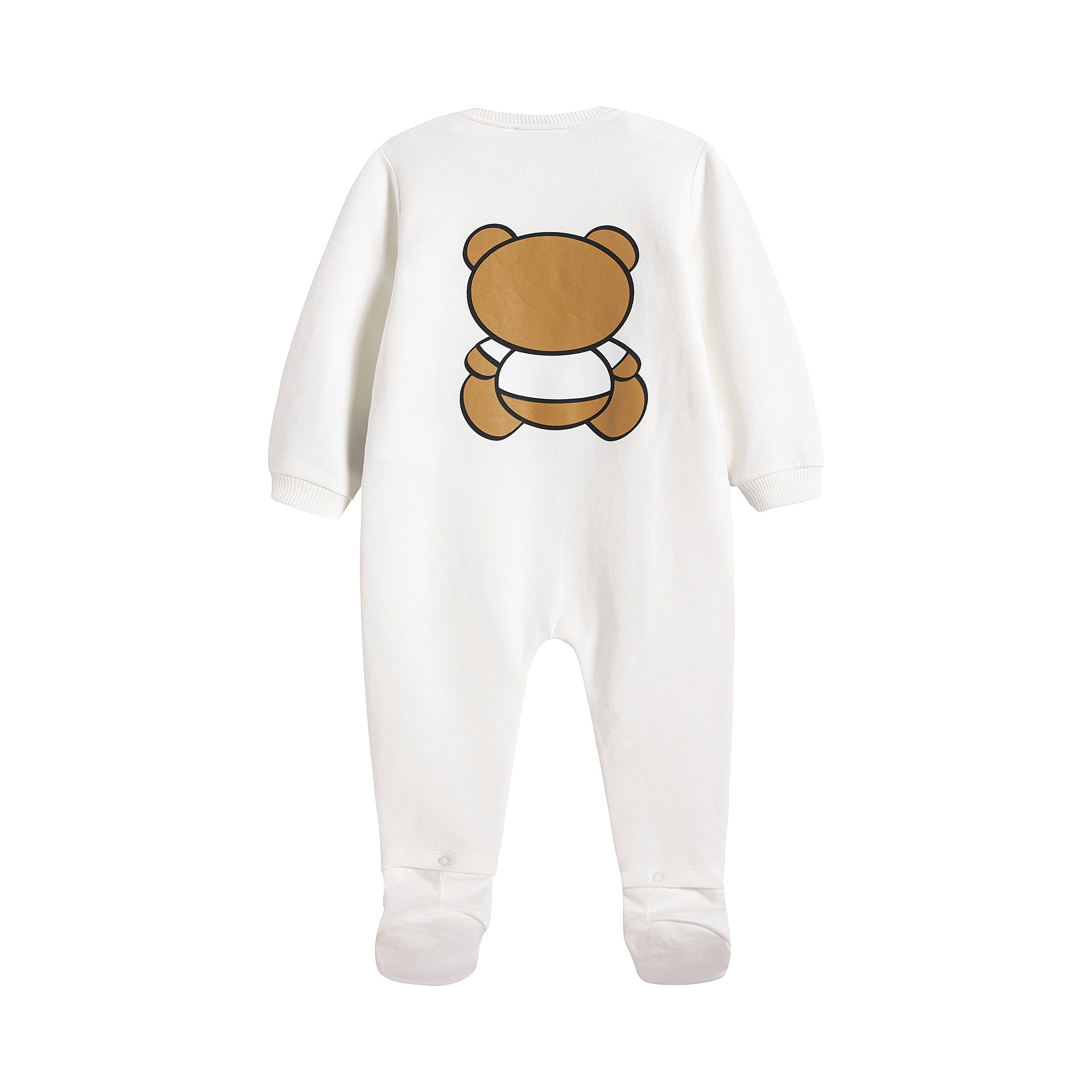 Baby Boys & Girls White Cotton Babysuit