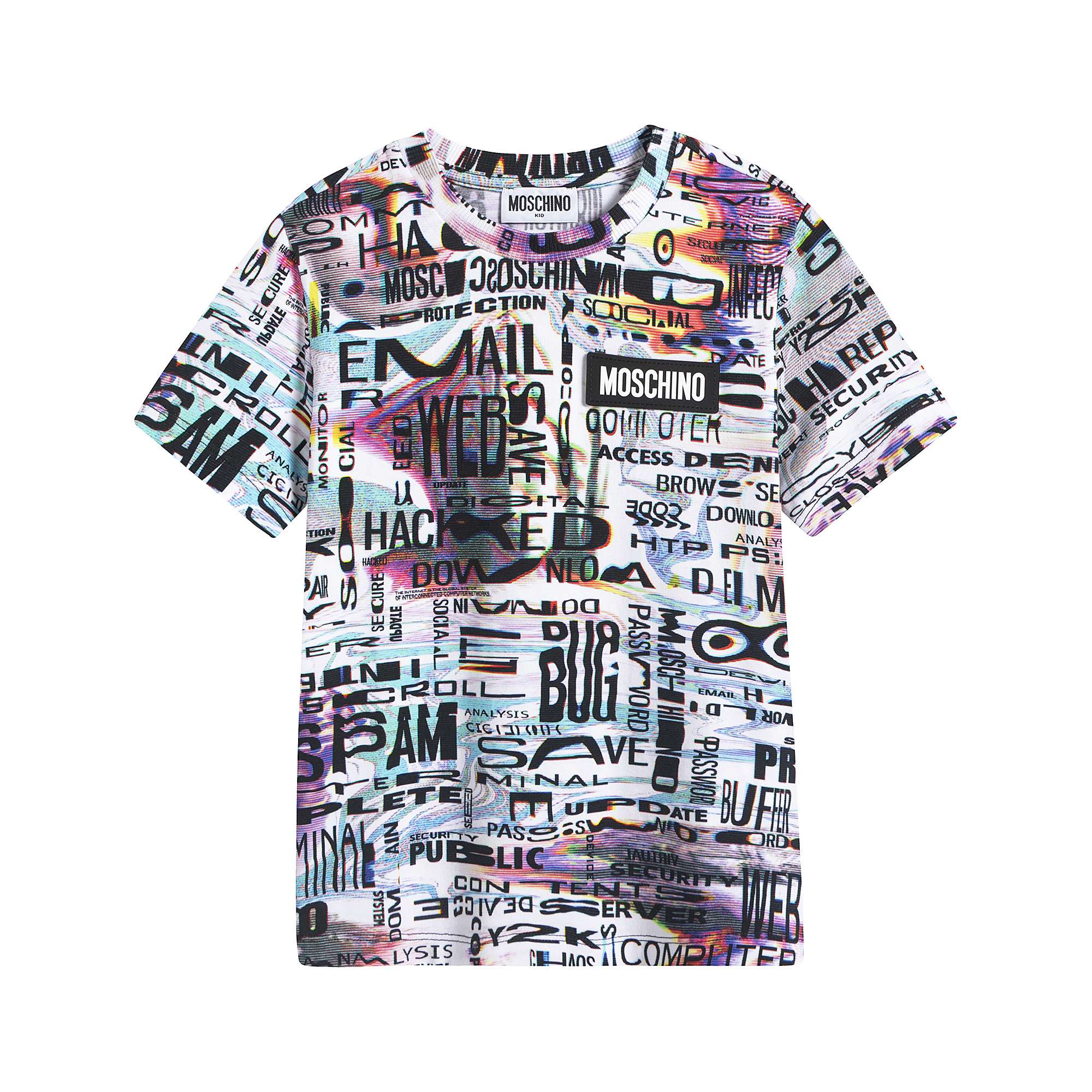 Boys Multicolor Logo Cotton T-Shirt