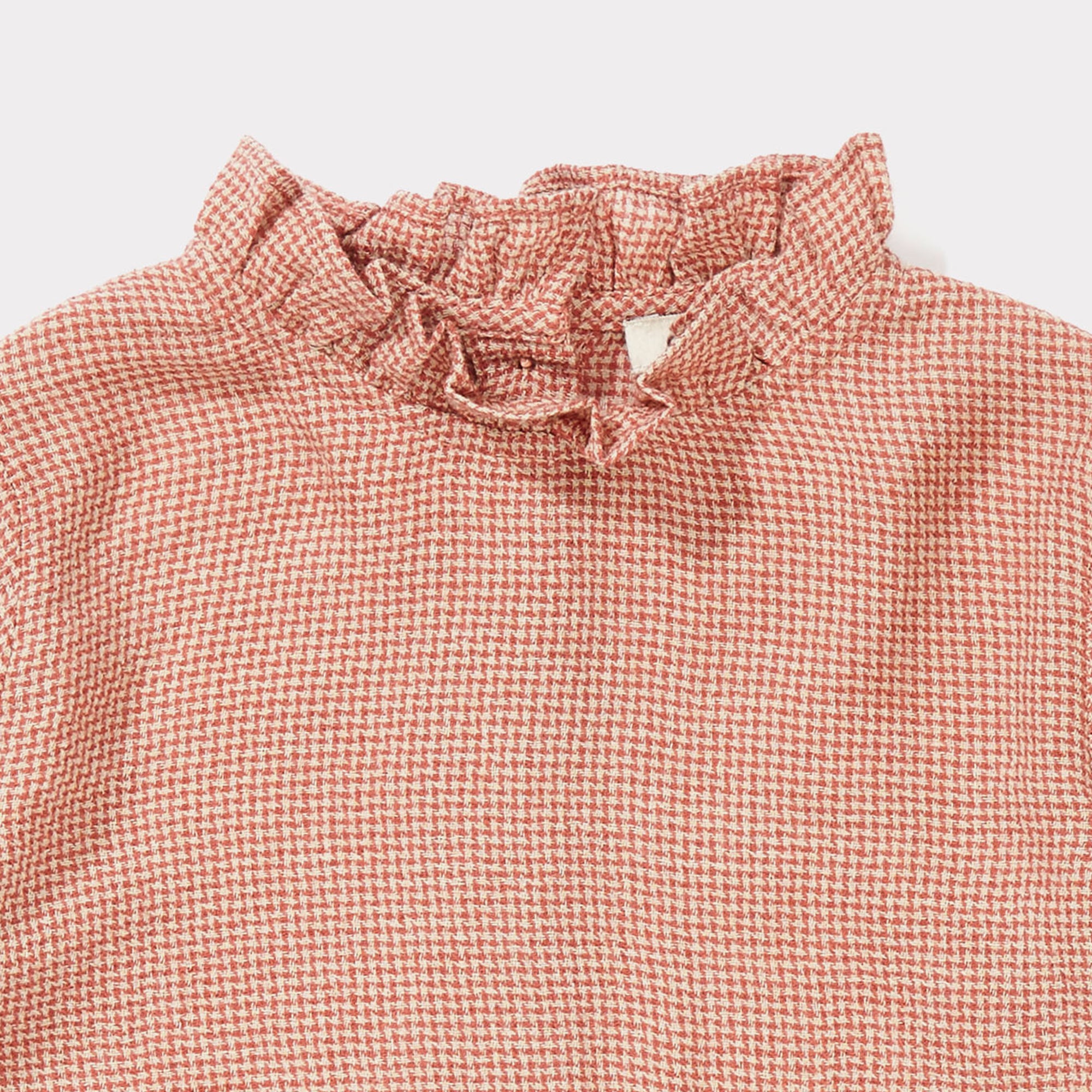 Baby Girls Peach Mirco Houndstooth Blouse