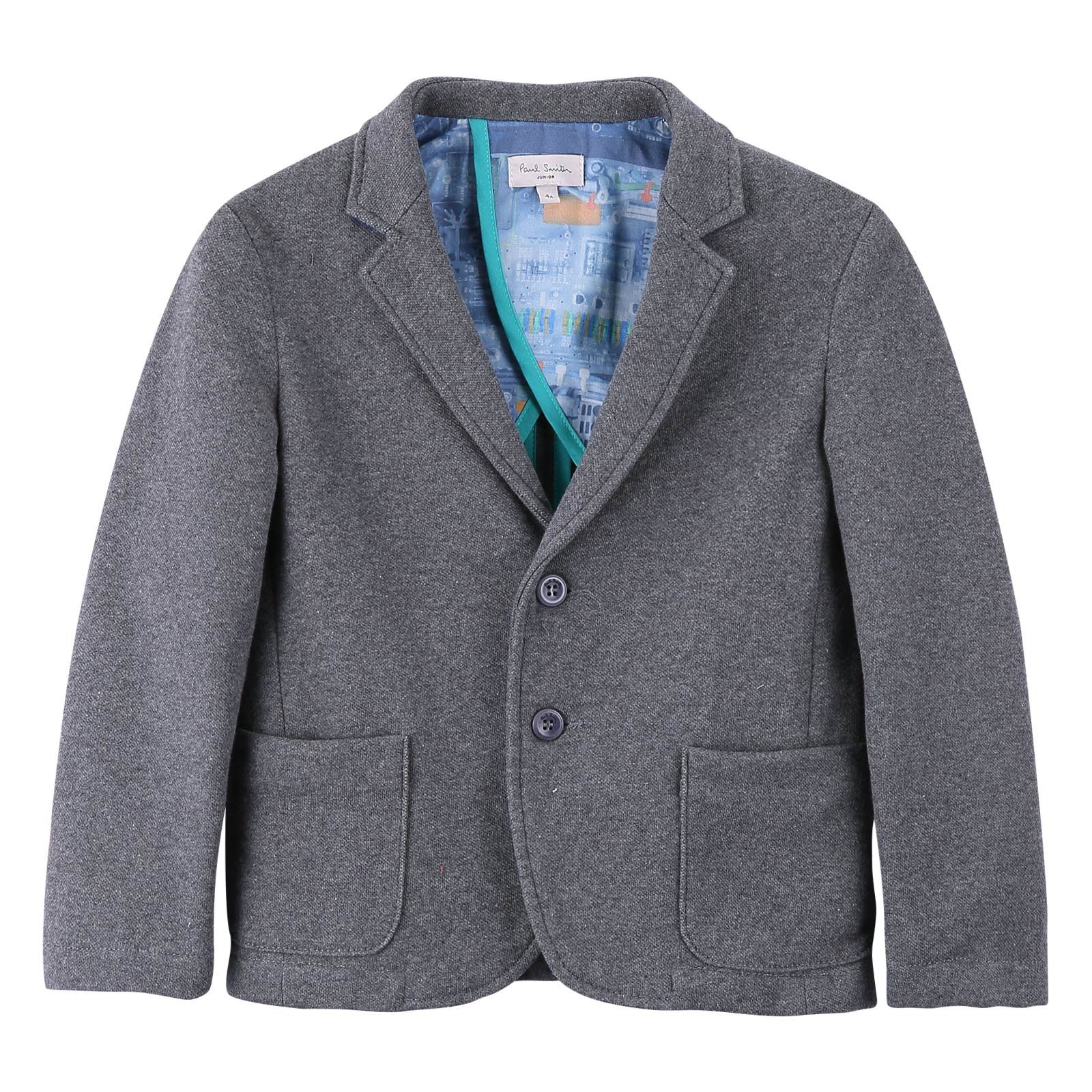 Boys Dark Grey Patch Pockets Blazer - CÉMAROSE | Children's Fashion Store - 1