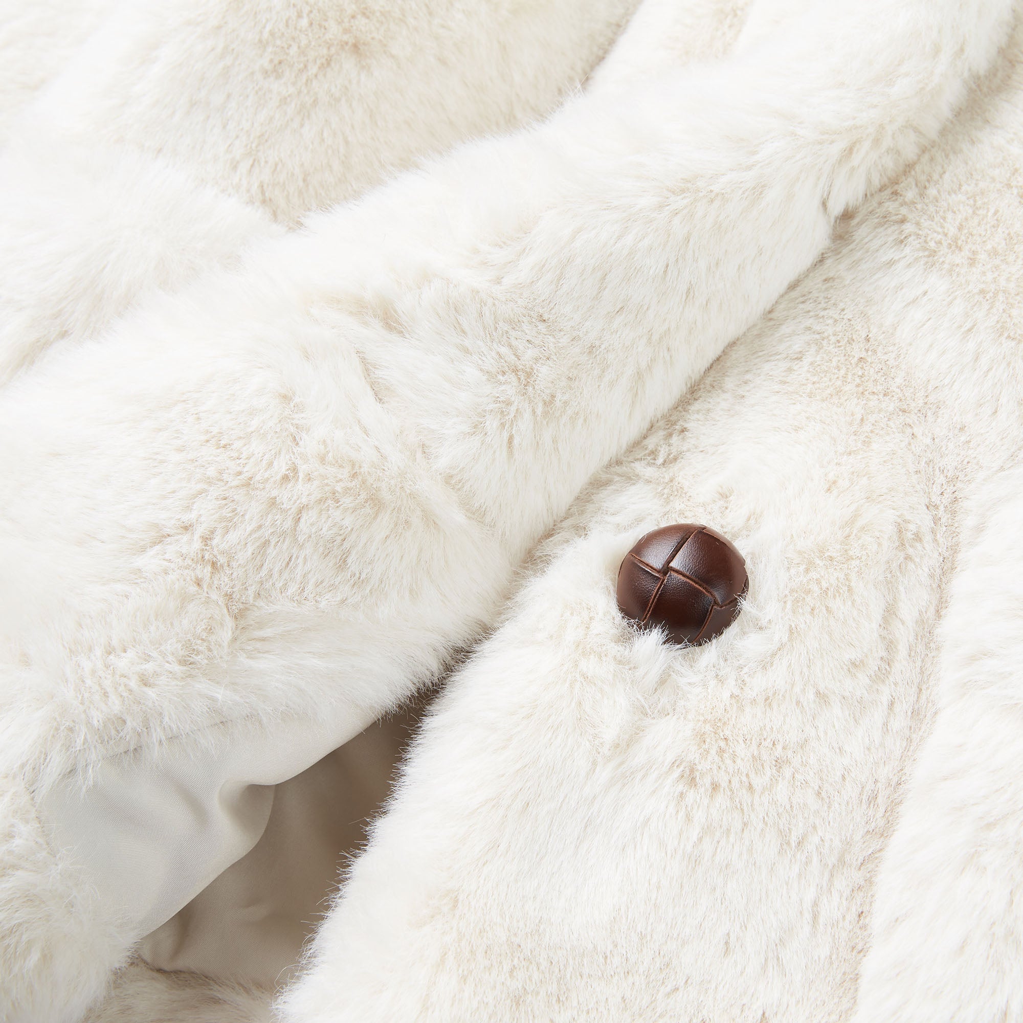 Girls White Hooded Coat
