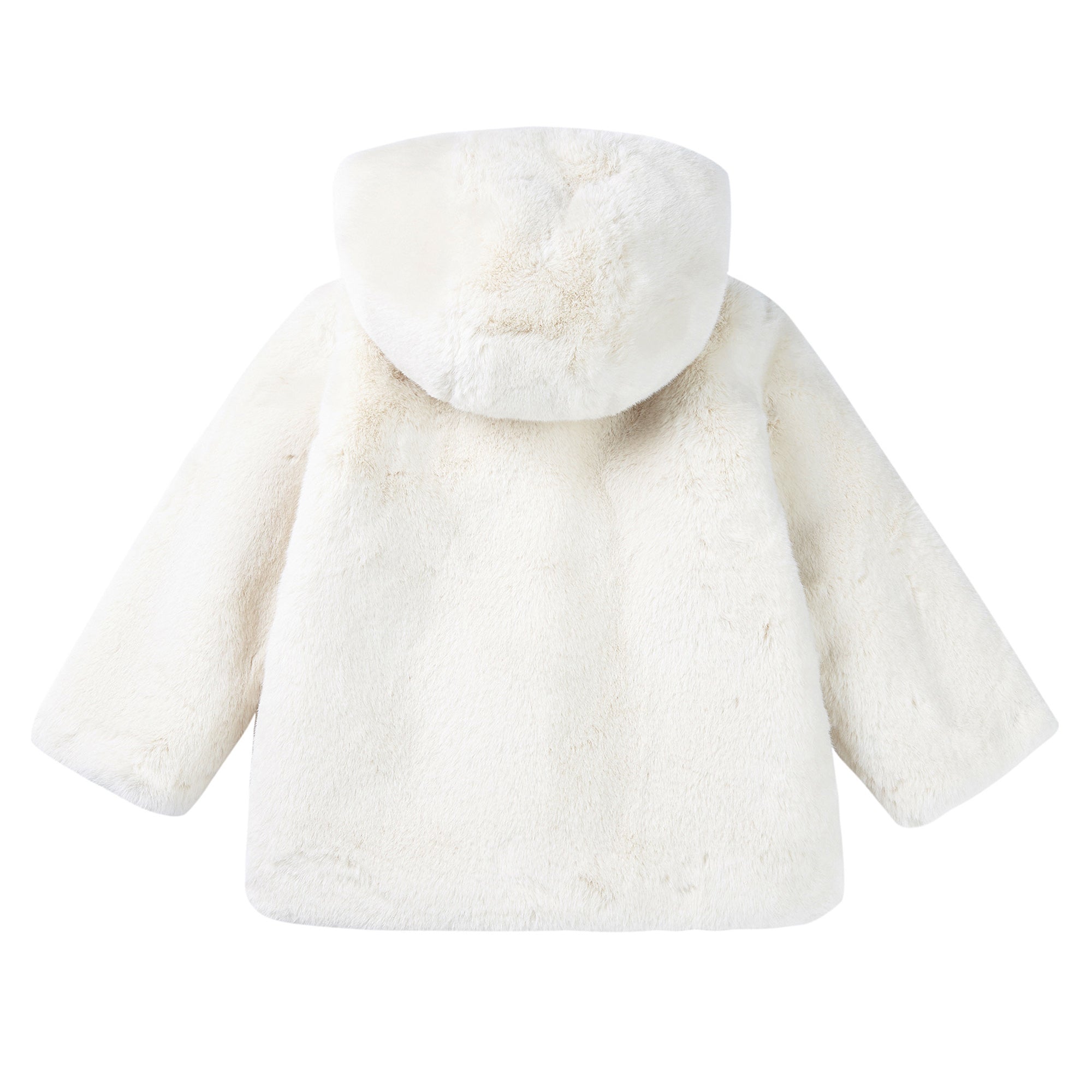Girls White Hooded Coat