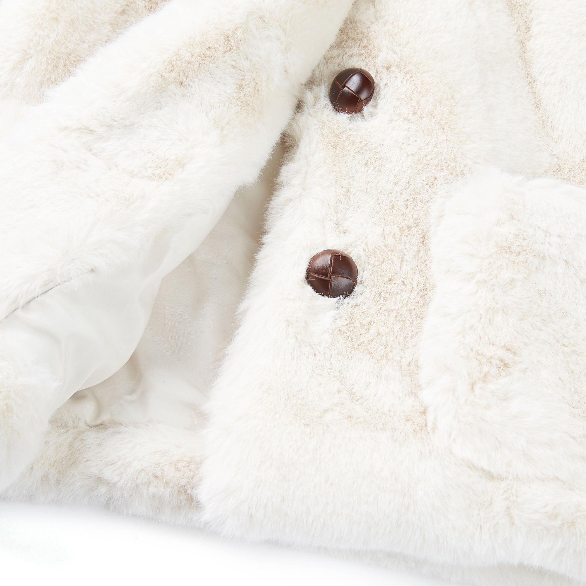 Girls White Hooded Coat