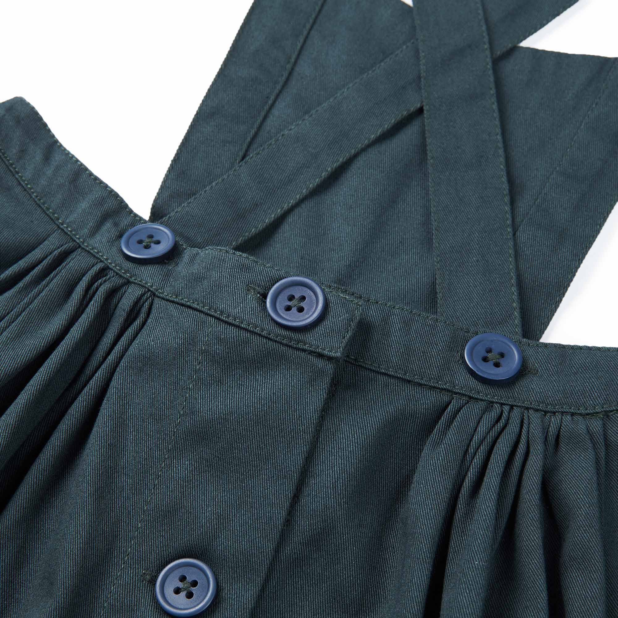 Girls Dark Grey Strap Cotton Skirt