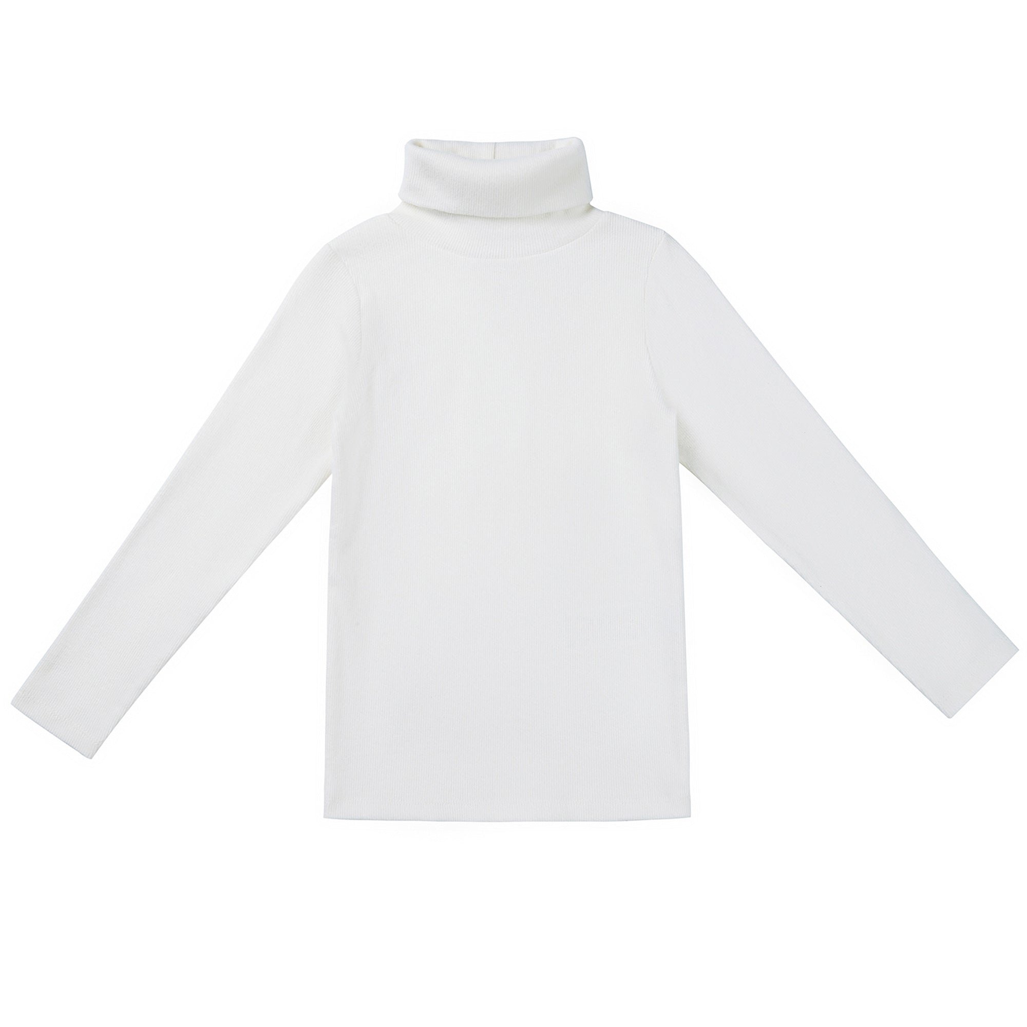 Boys White Turtleneck Cotton Top