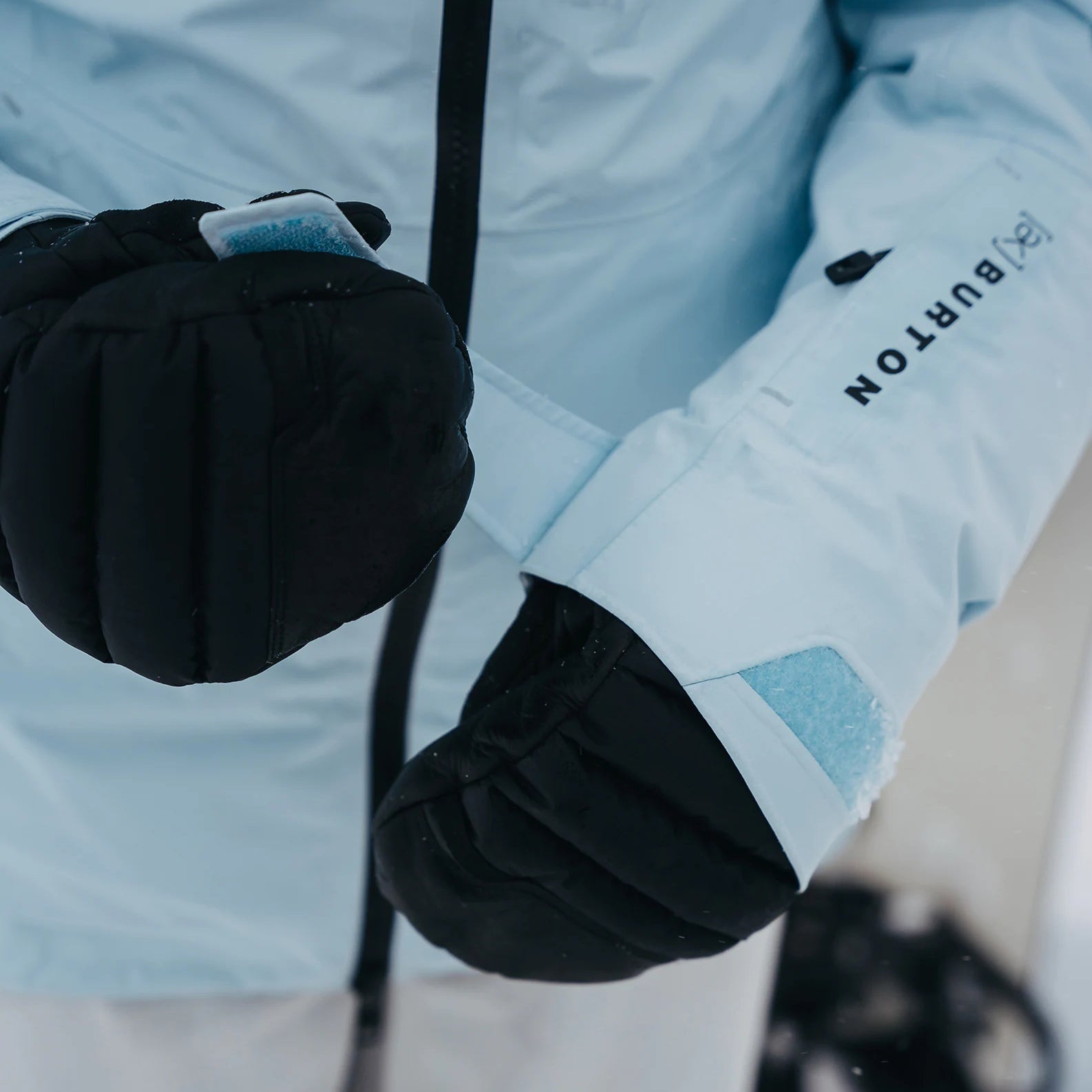 Girls Light Blue Padded Down Snow Jacket