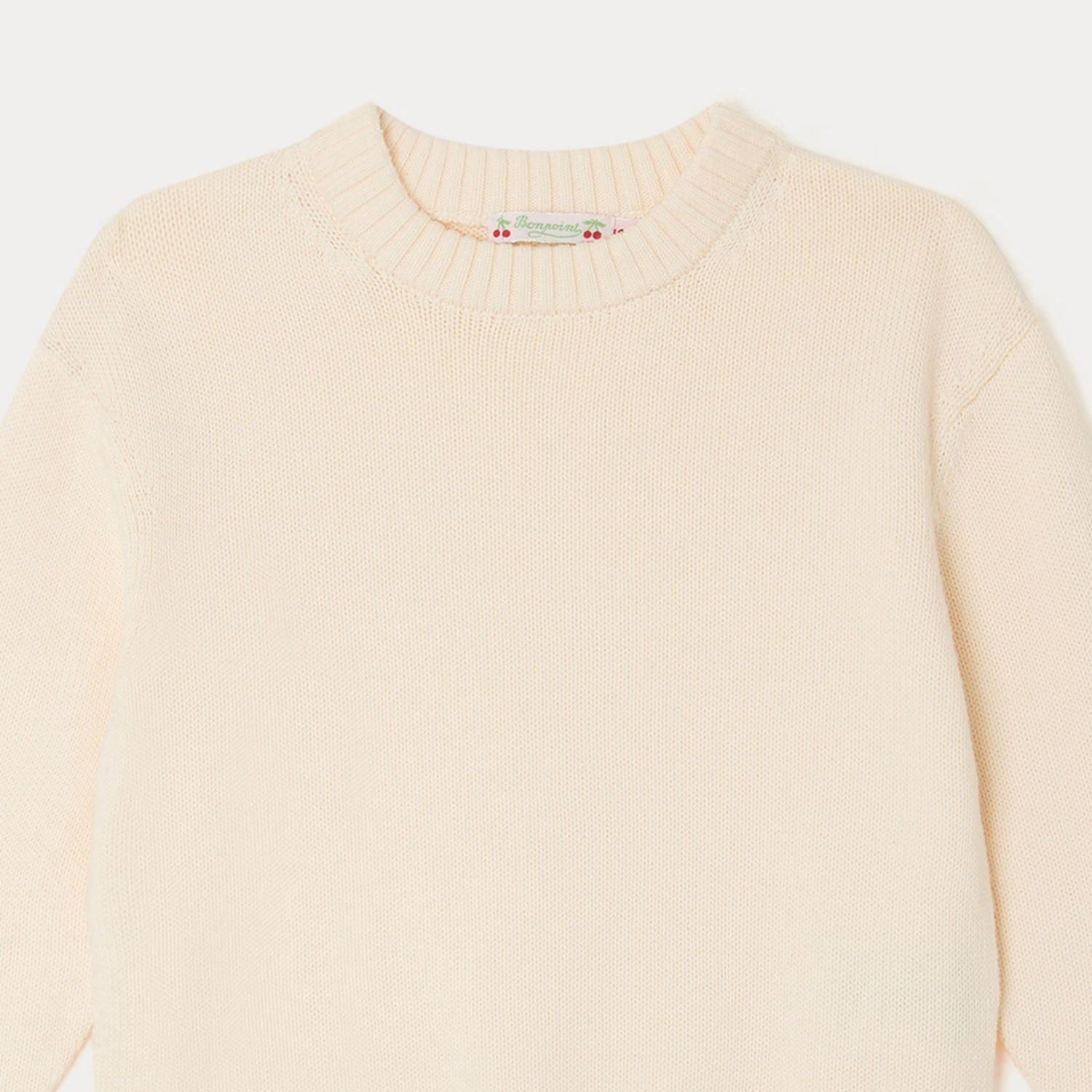 Girls Beige Cotton Sweater