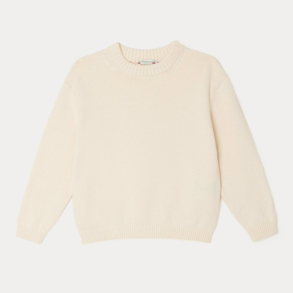 Girls Beige Cotton Sweater