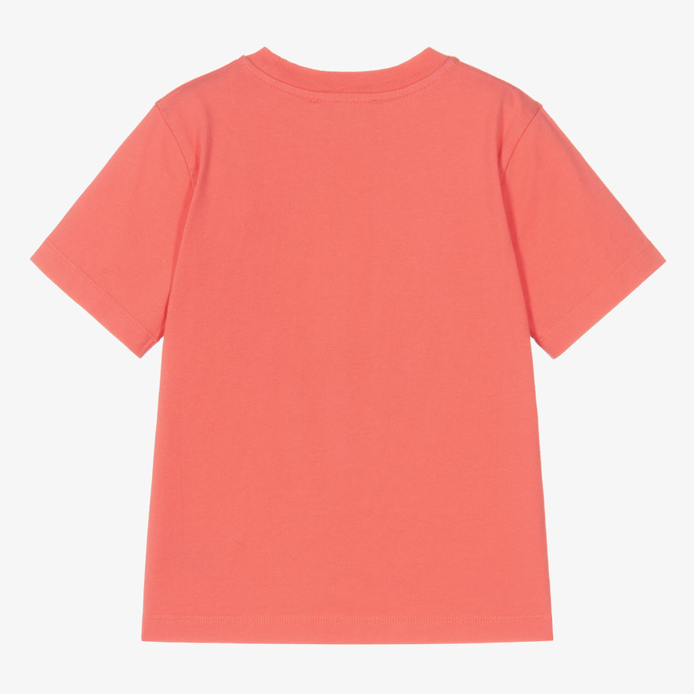 Girls Red Logo Cotton T-Shirt