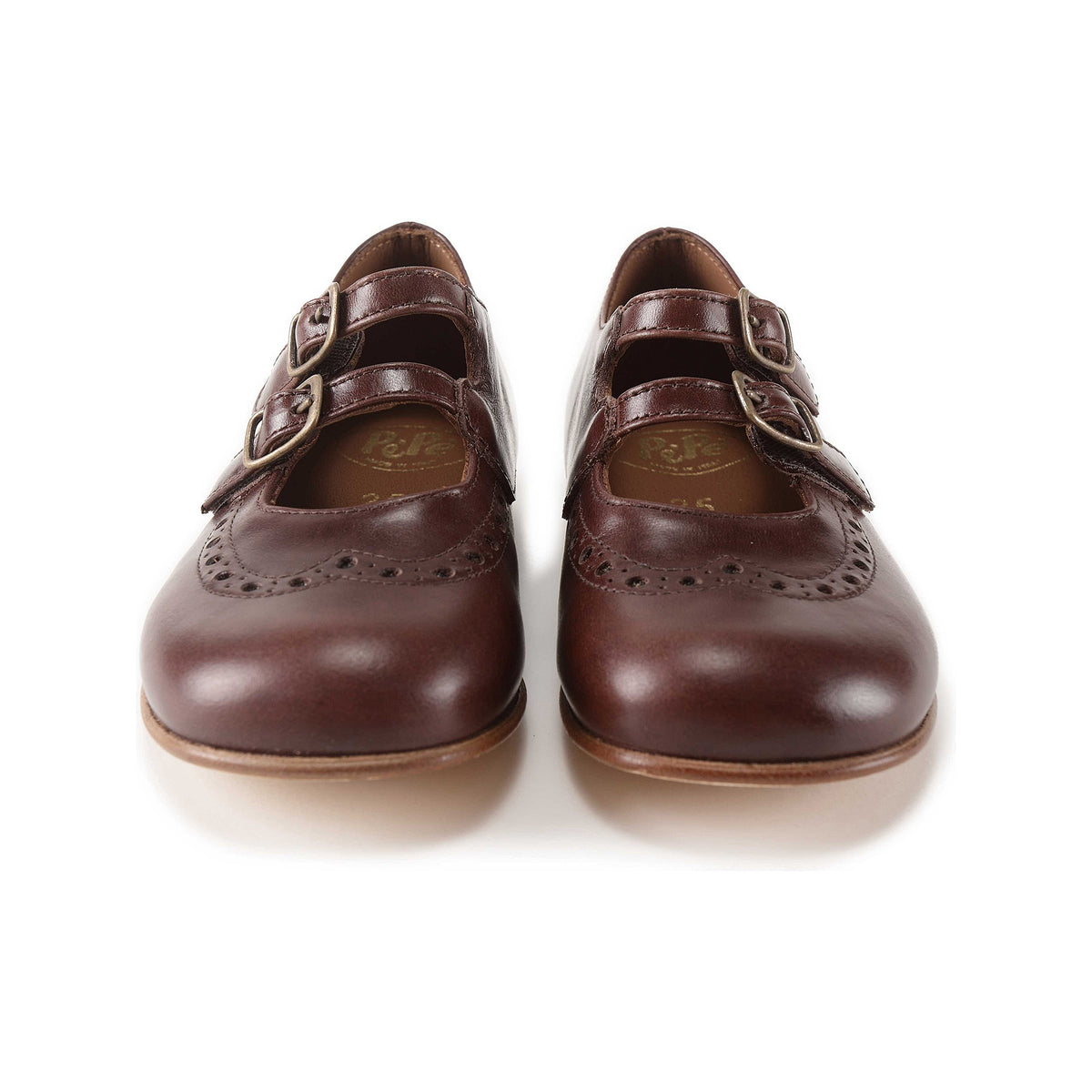 Girls Dark Brown Leather Shoes