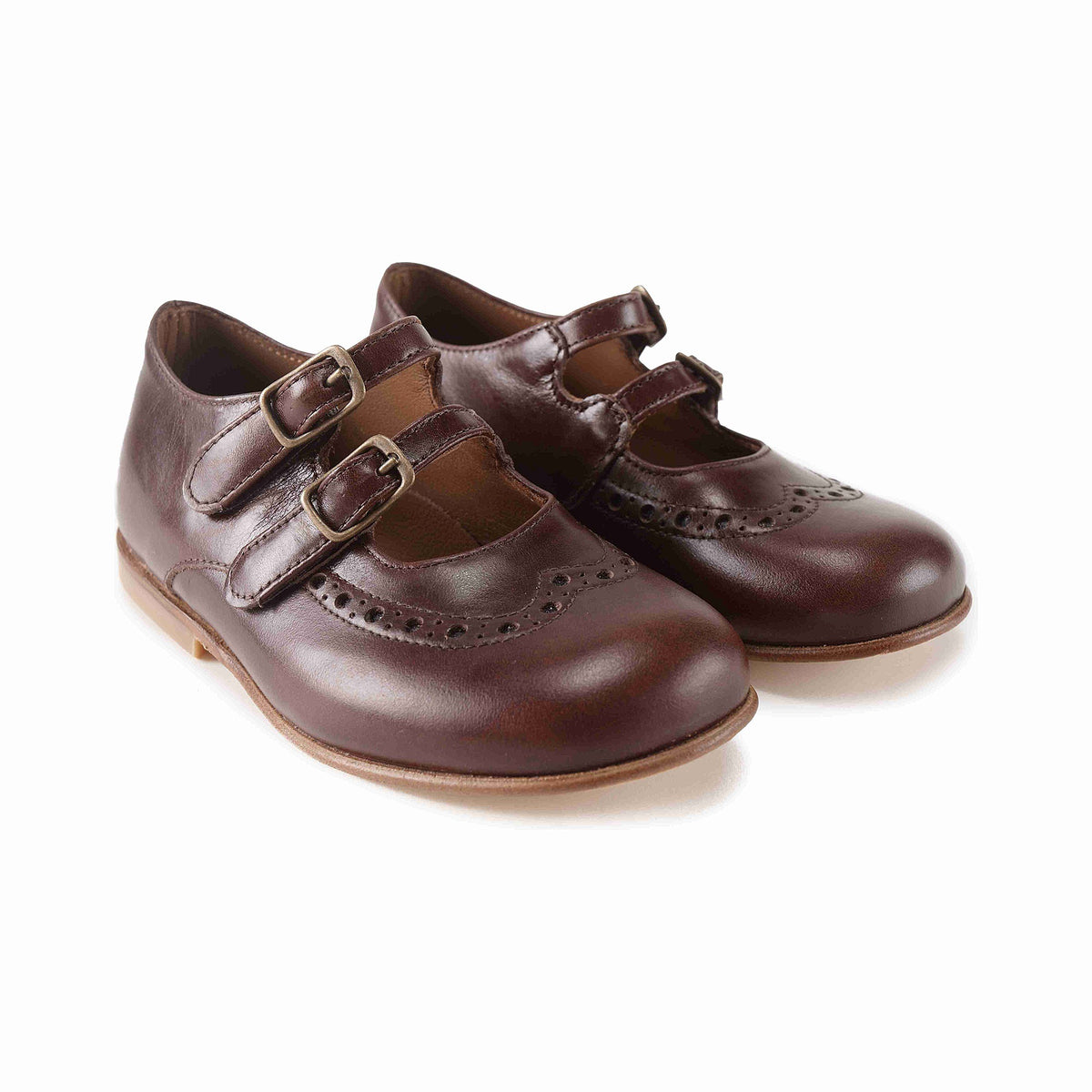 Girls Dark Brown Leather Shoes