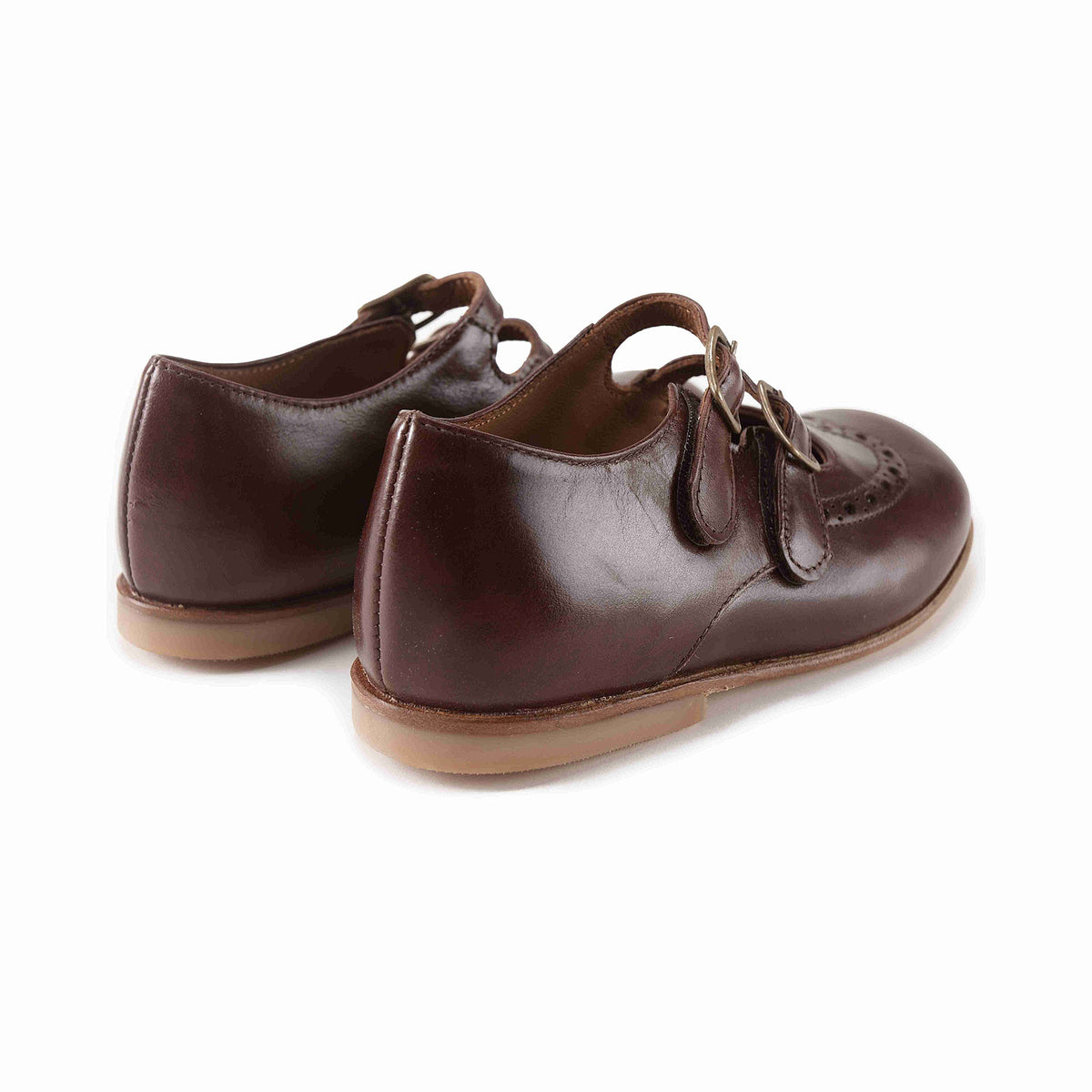 Girls Dark Brown Leather Shoes