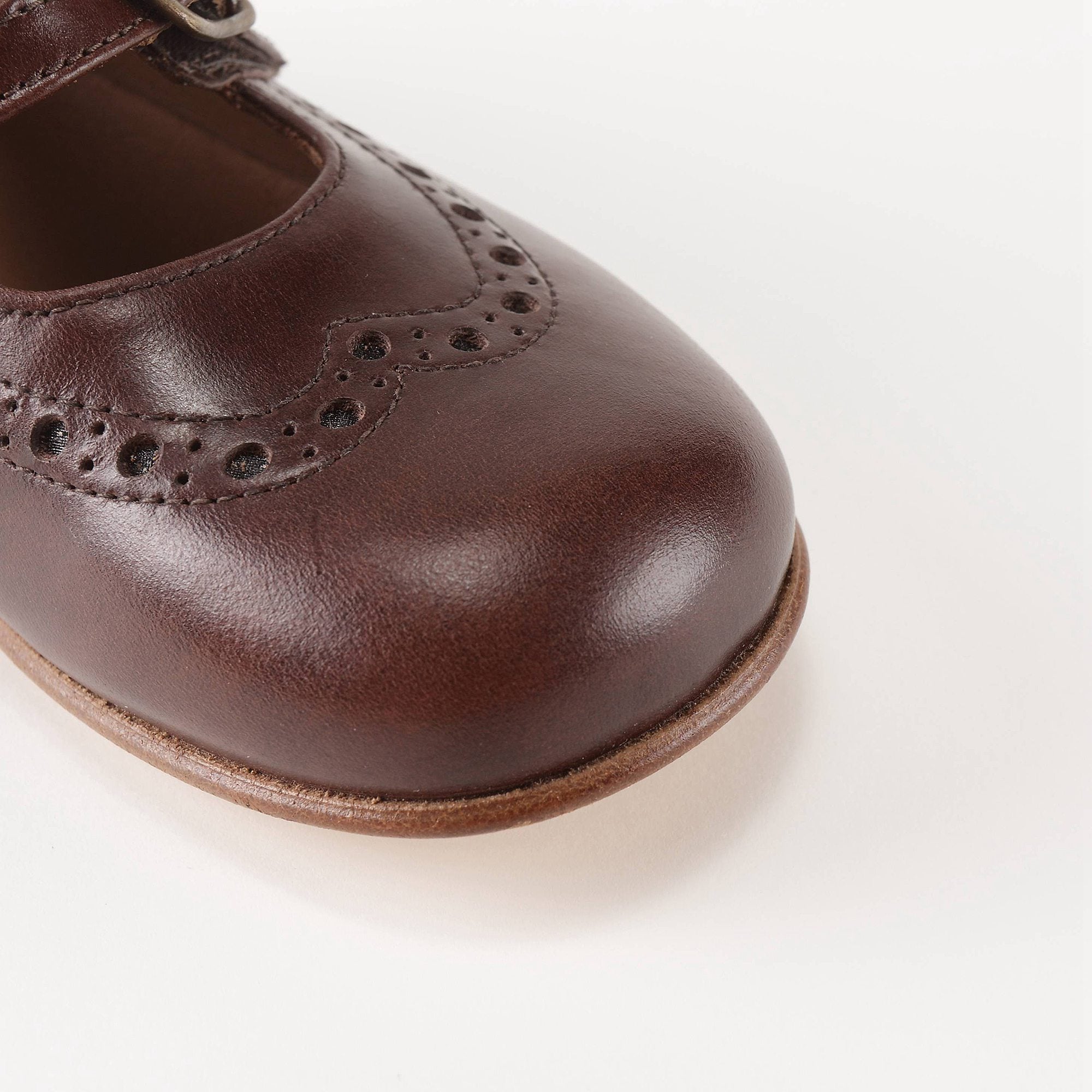 Girls Dark Brown Leather Shoes
