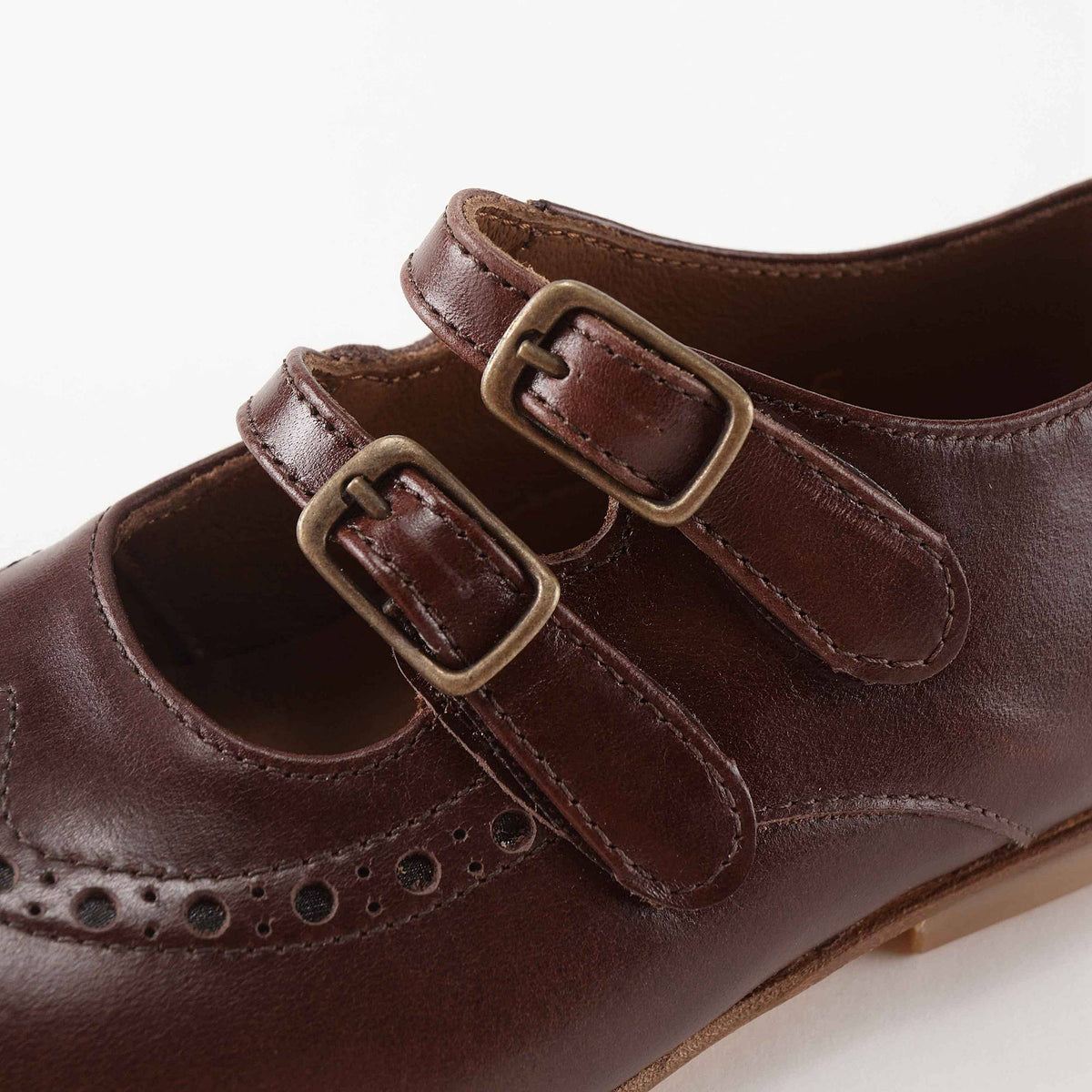 Girls Dark Brown Leather Shoes