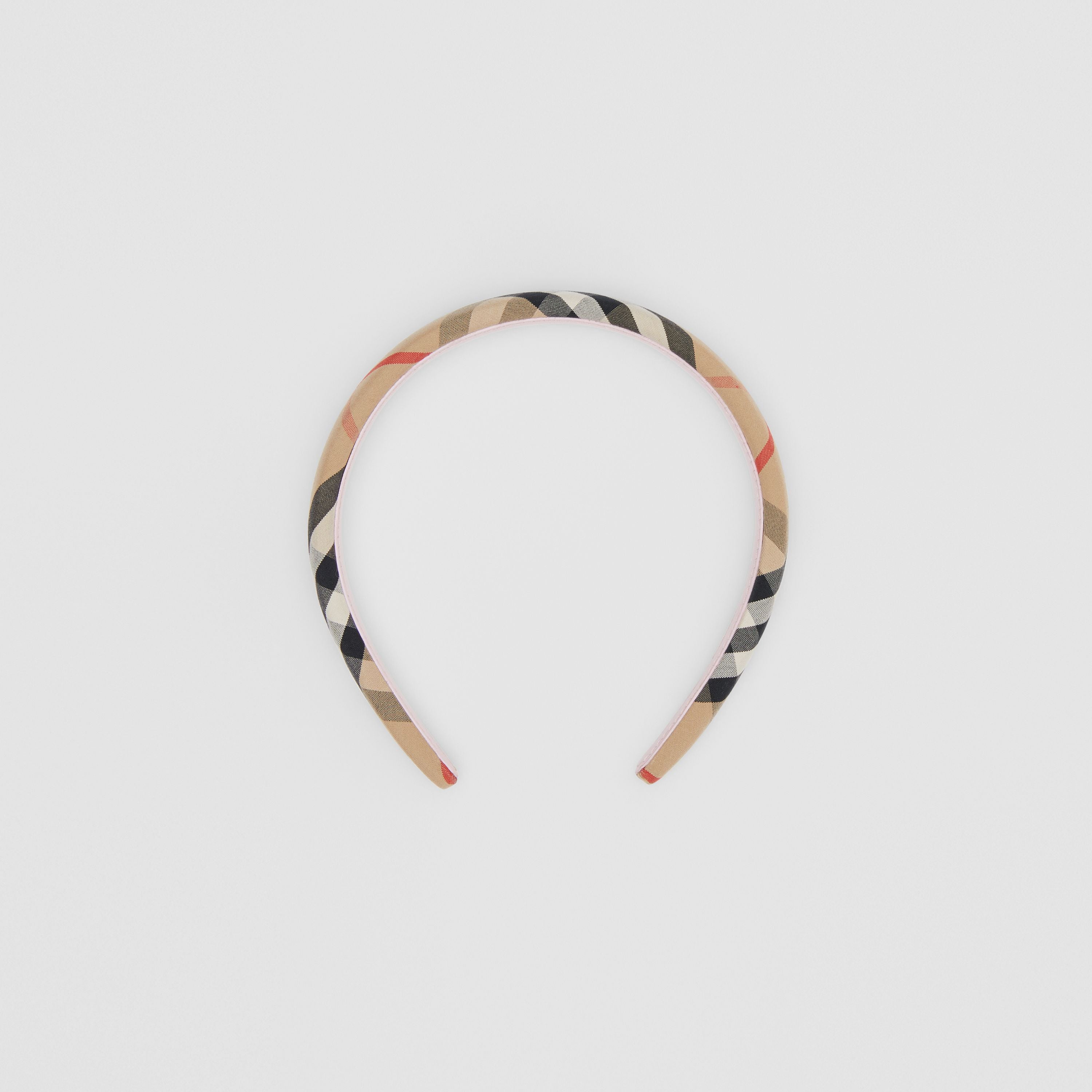 Girls Beige Check Headband