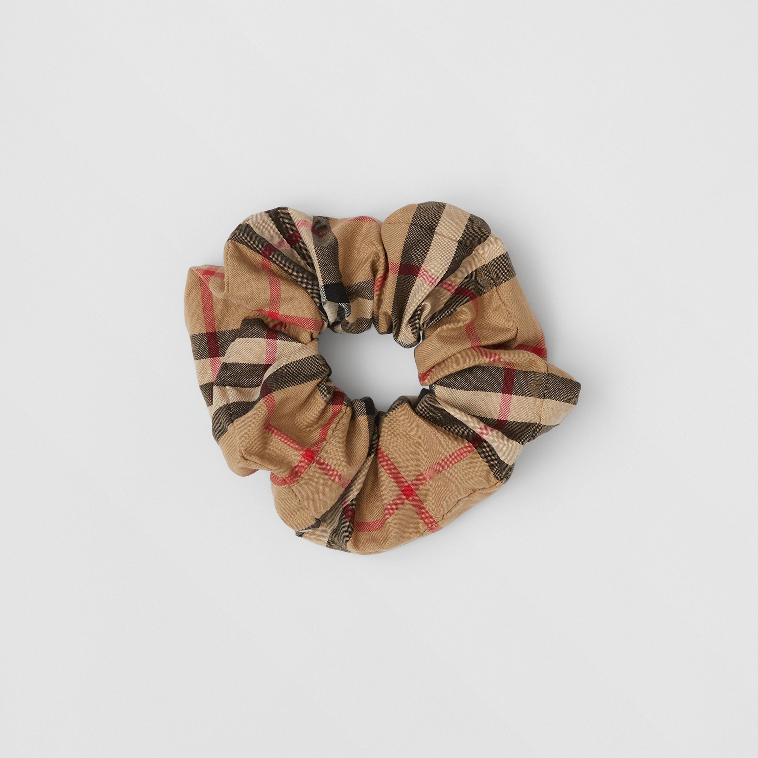 Girls Beige Check Hair Ring