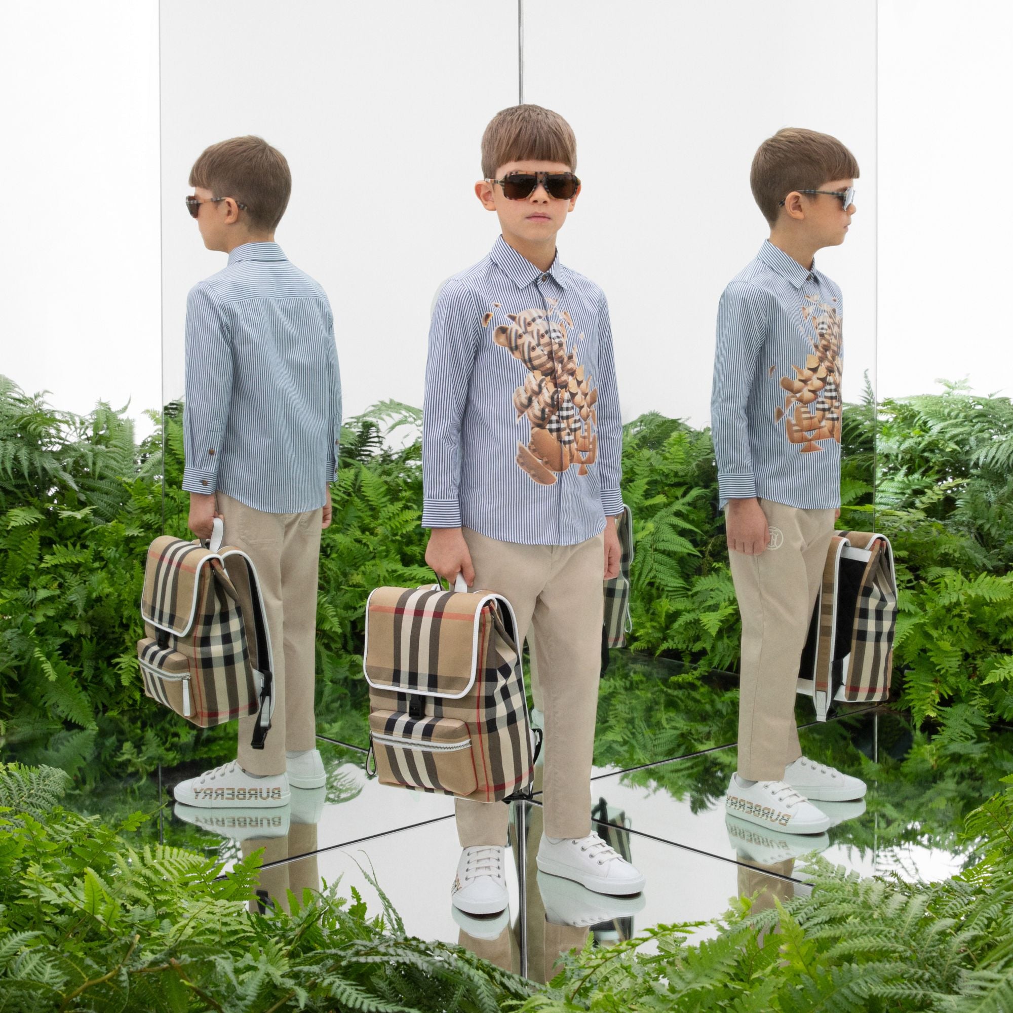 Boys & Girls White Logo Shoes