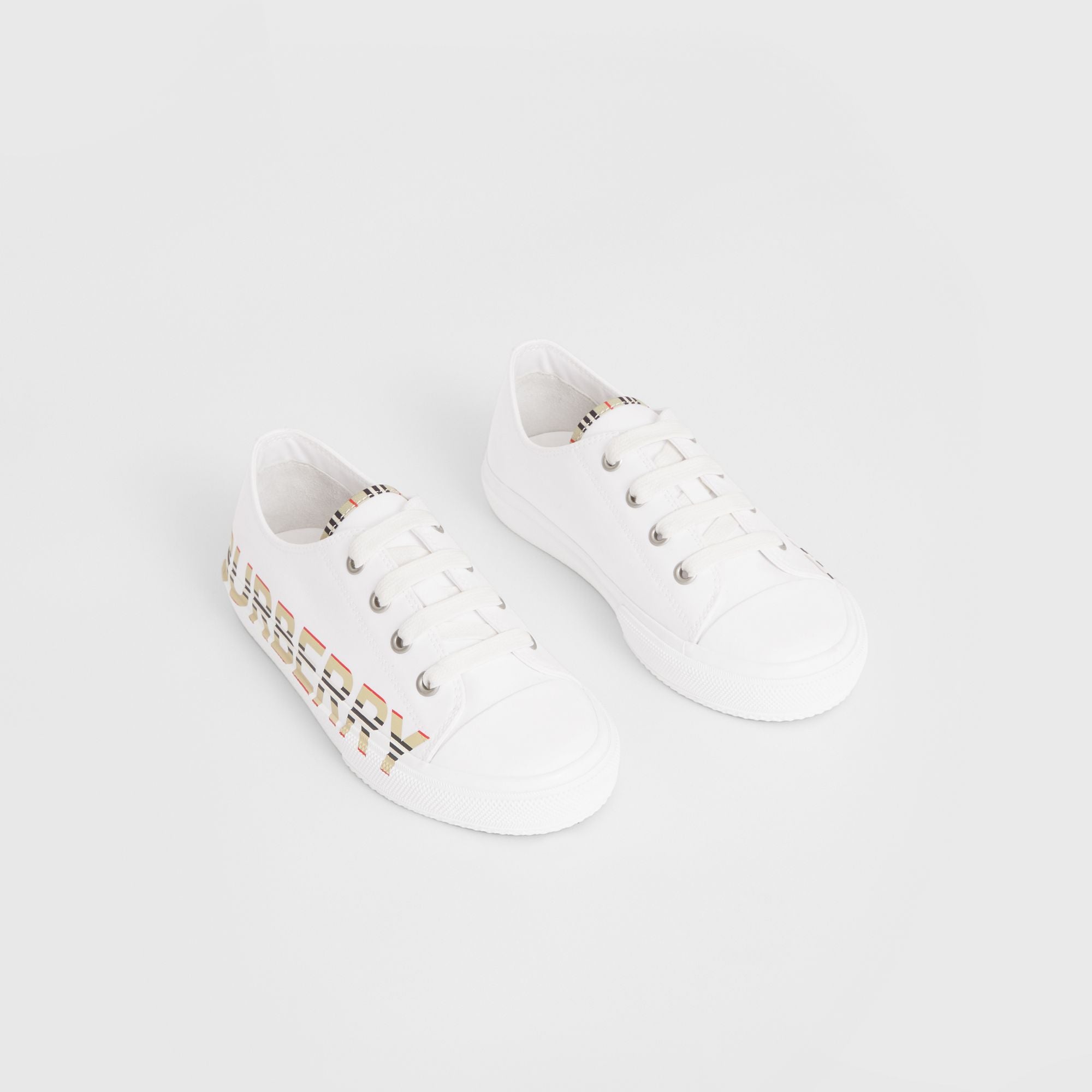 Boys & Girls White Logo Shoes