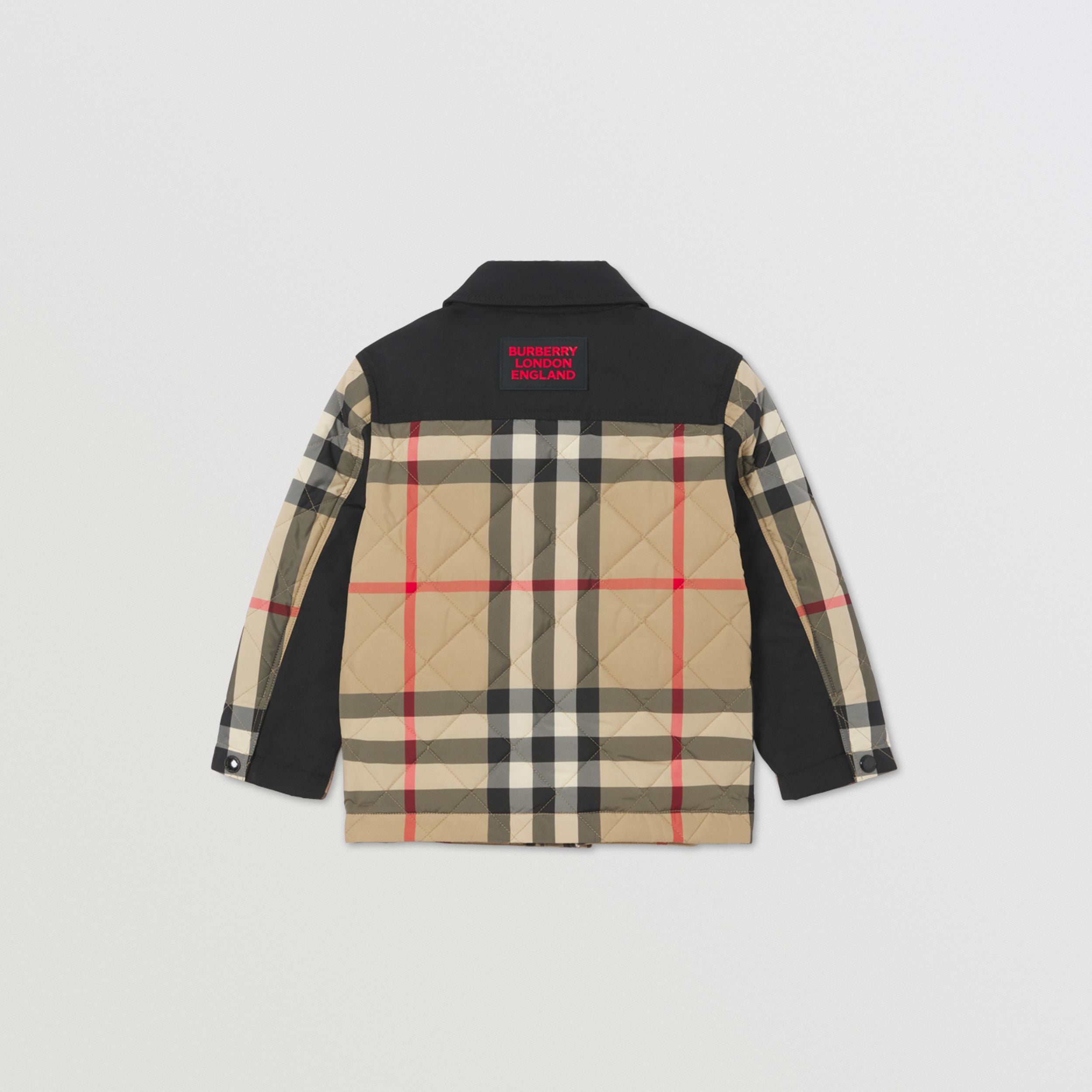 Boys & Girls Beige Check Padded Jacket