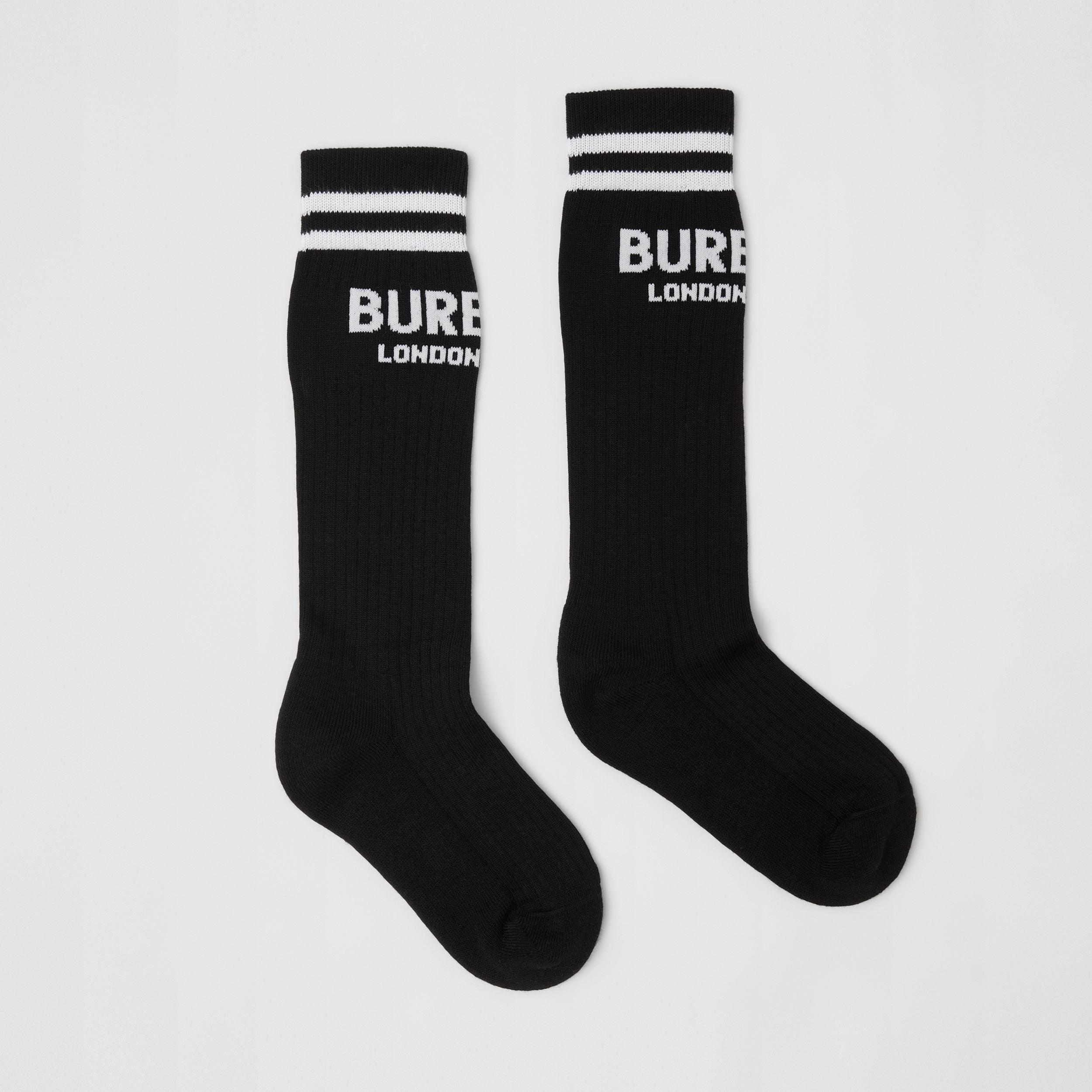 Boys & Girls Black Cotton Sock Set (2 Pack)