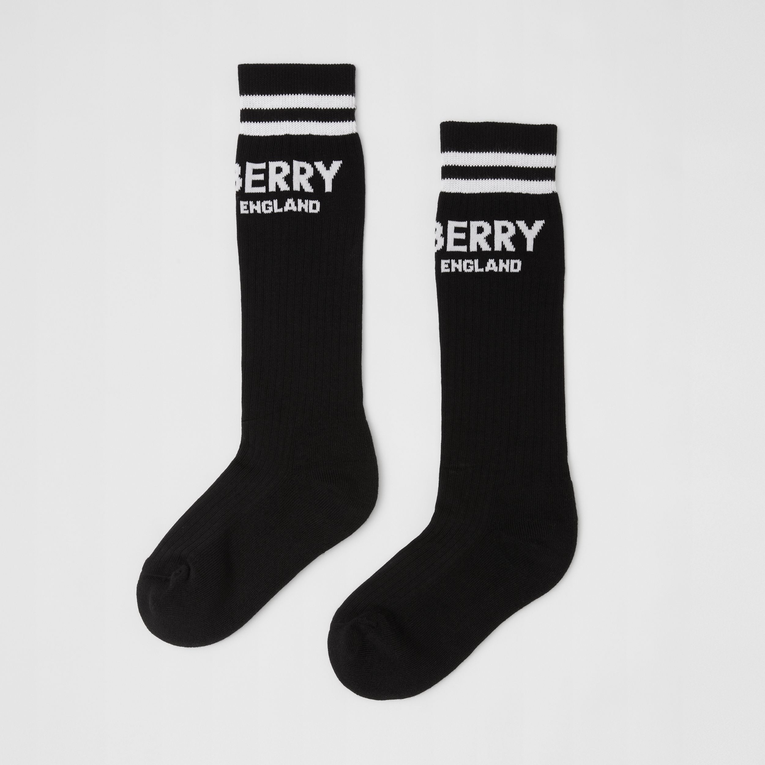 Boys & Girls Black Cotton Sock Set (2 Pack)
