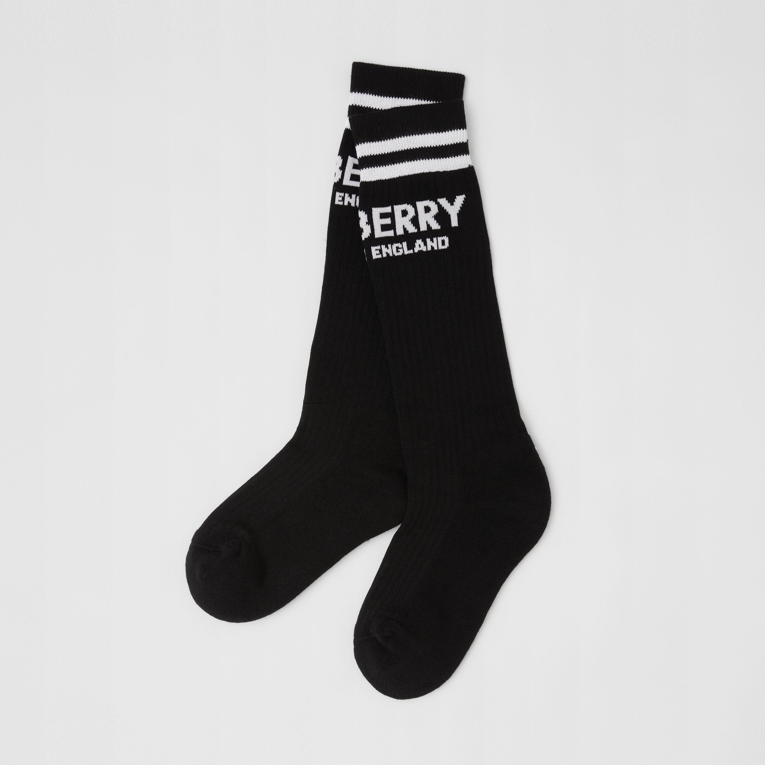 Boys & Girls Black Cotton Sock Set (2 Pack)