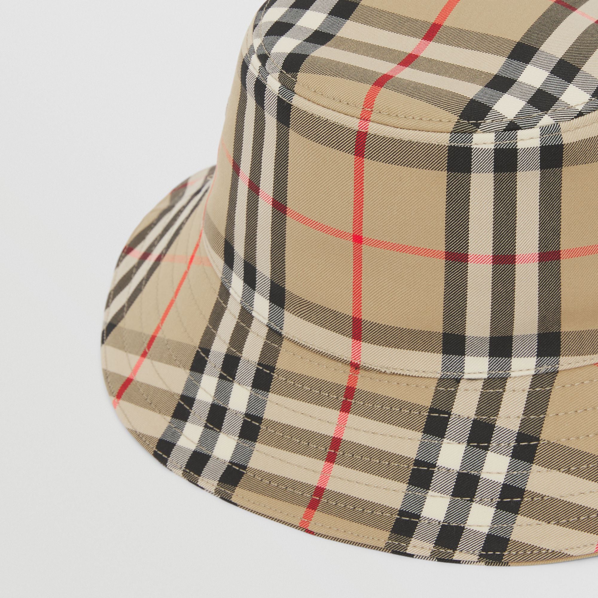 Boys & Girls Beige Check Bucket Hat