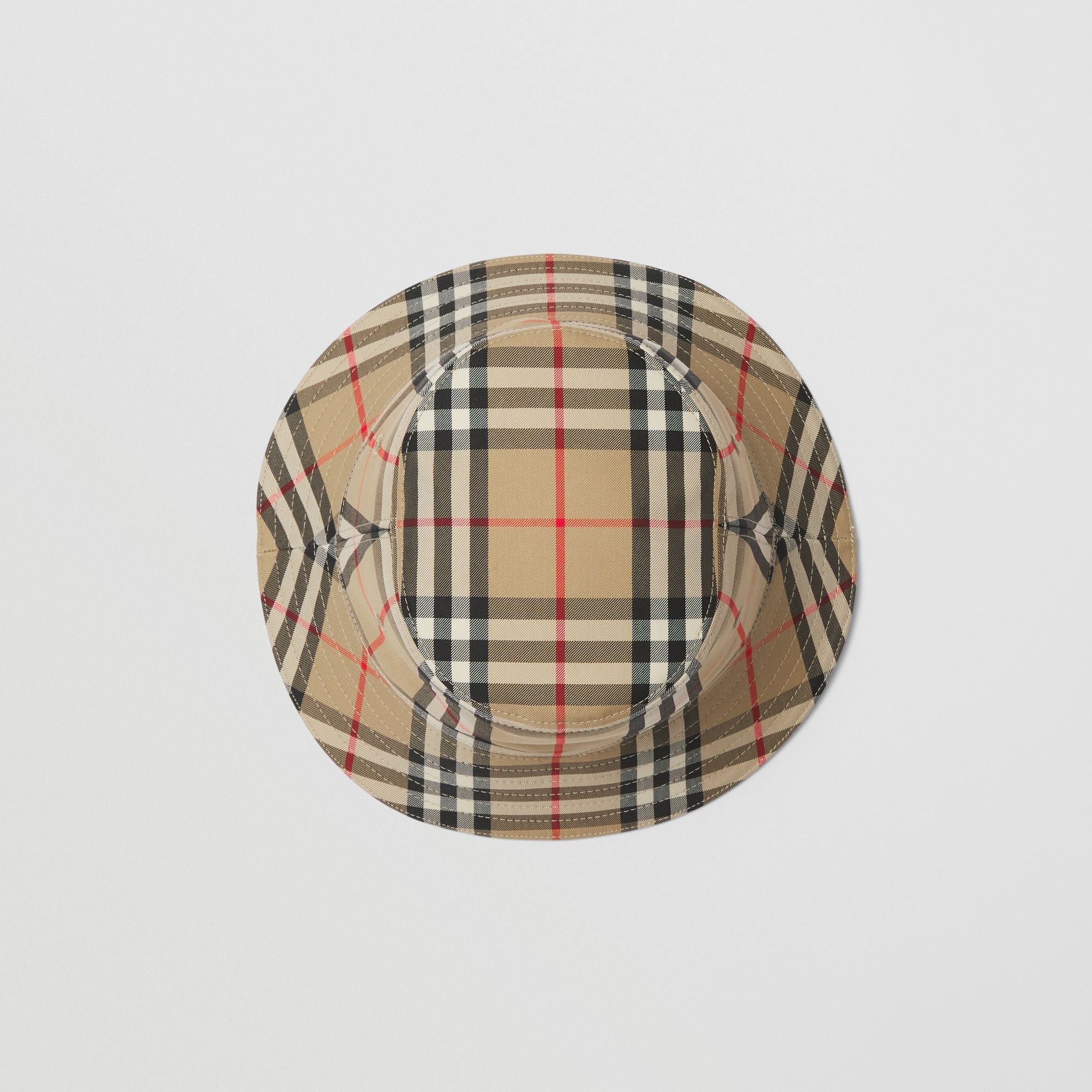 Boys & Girls Beige Check Bucket Hat