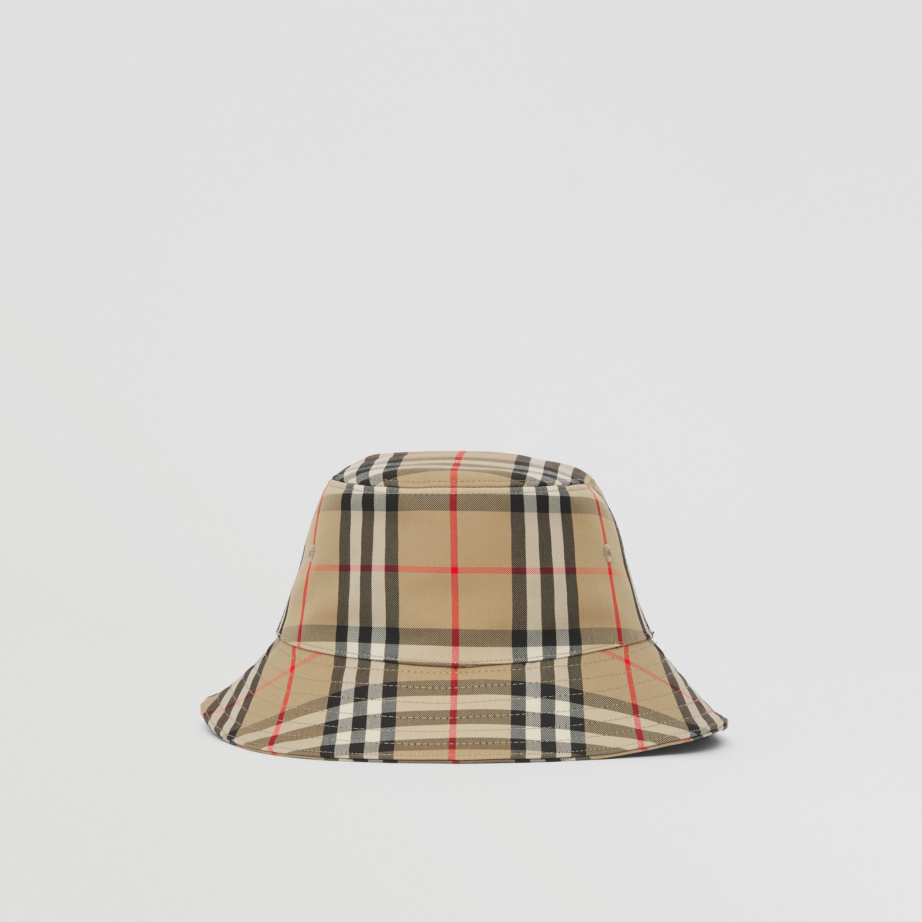 Boys & Girls Beige Check Bucket Hat