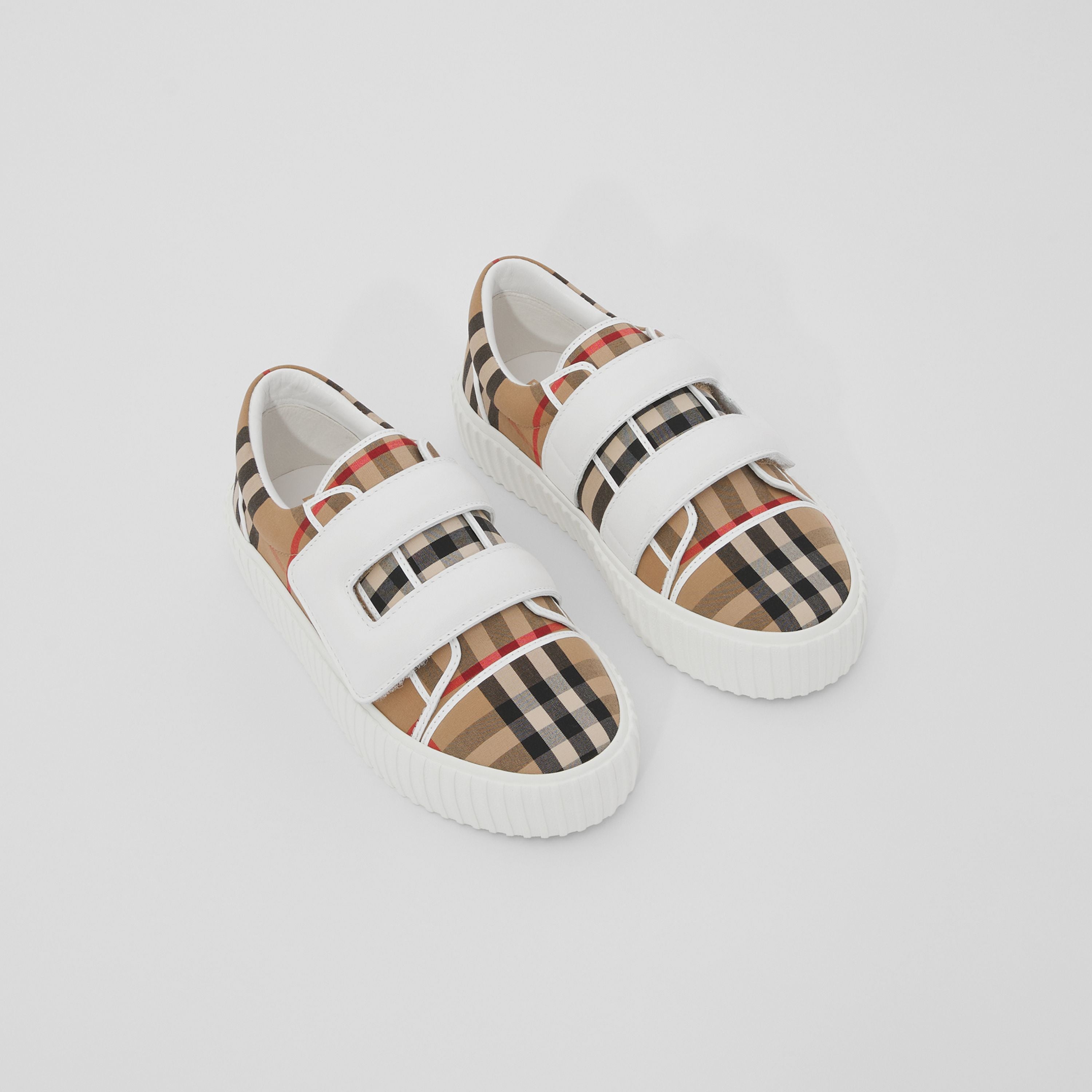Boys & Girls Beige Check Shoes