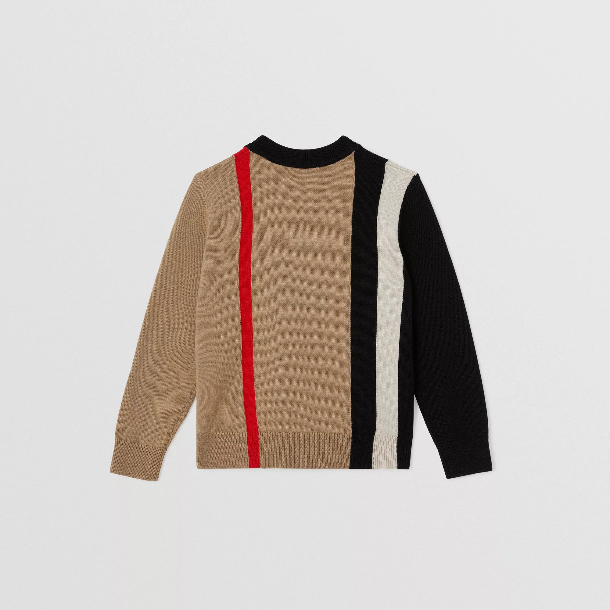 Boys Beige Stripes Wool Sweater