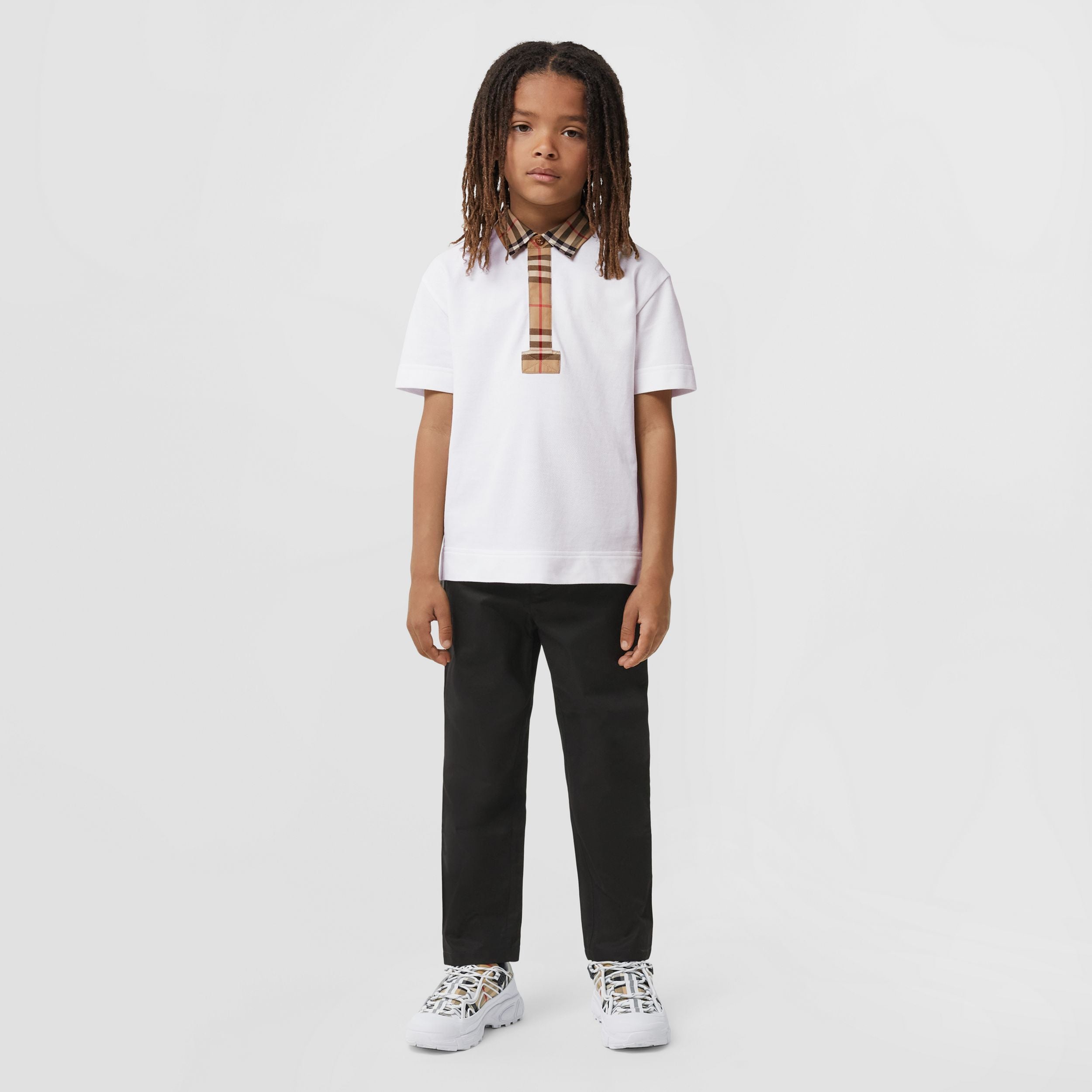 Boys White Logo Polo Shirt