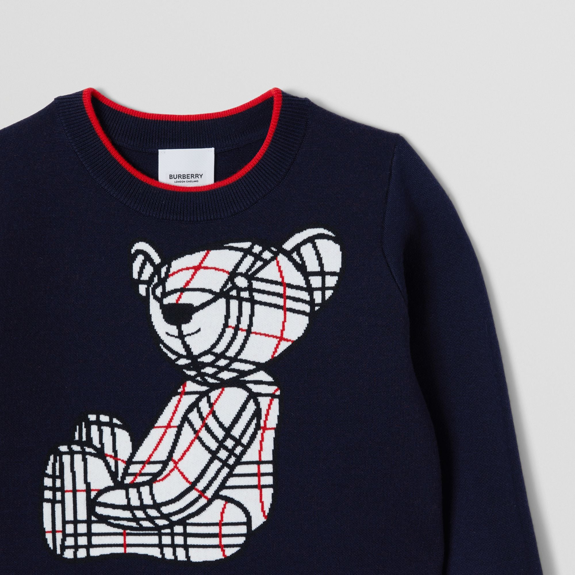 Boys Navy Bear Wool Sweater