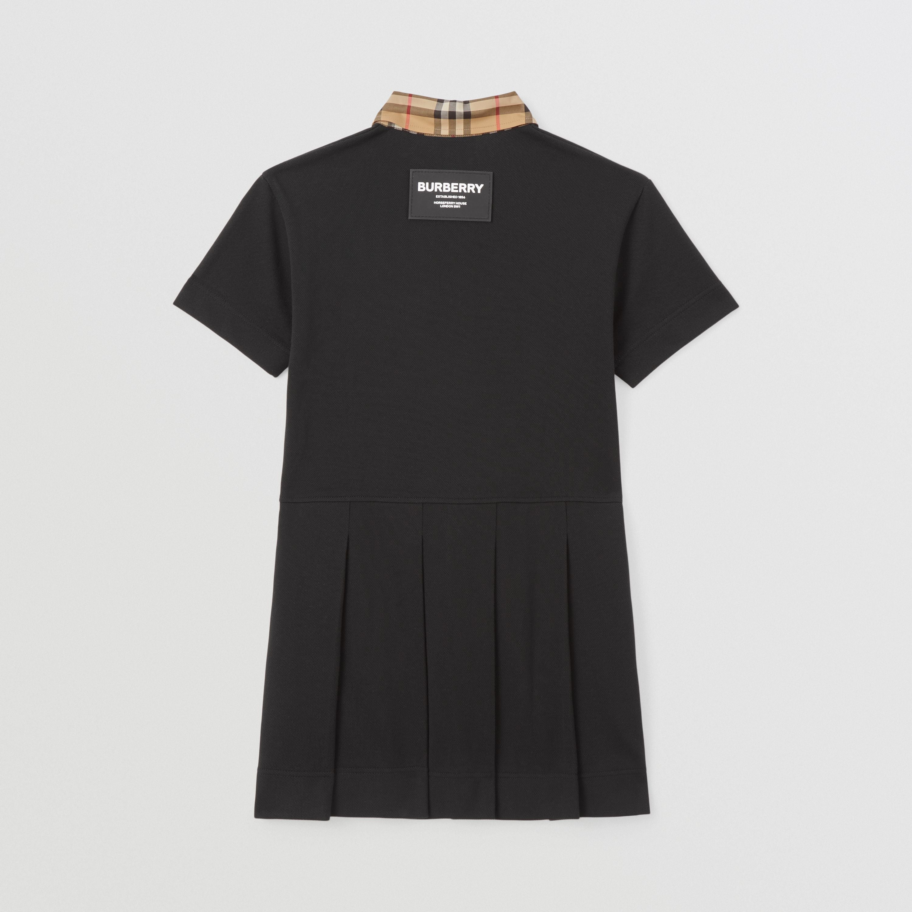 Girls Black Logo Cotton Dress