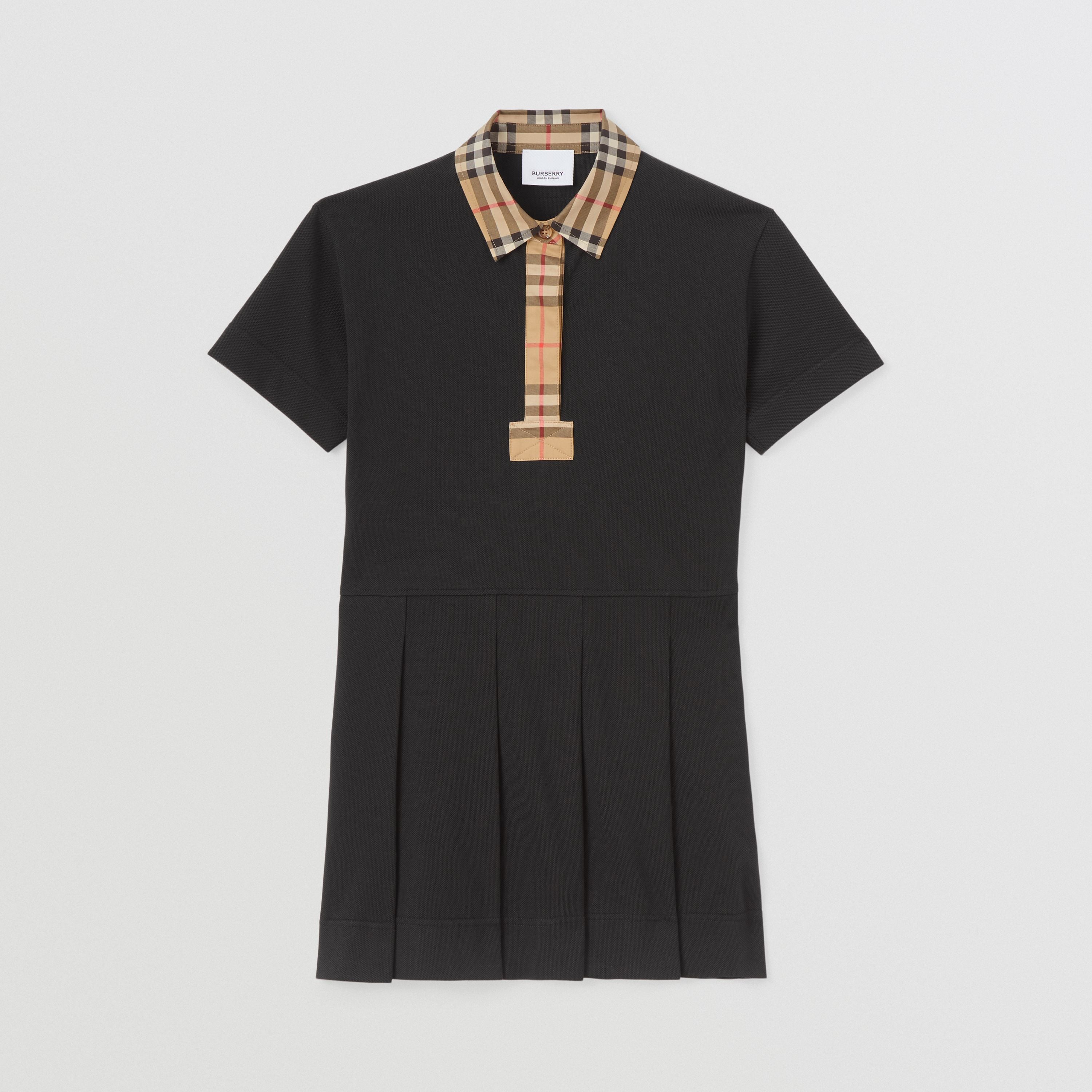 Girls Black Logo Cotton Dress