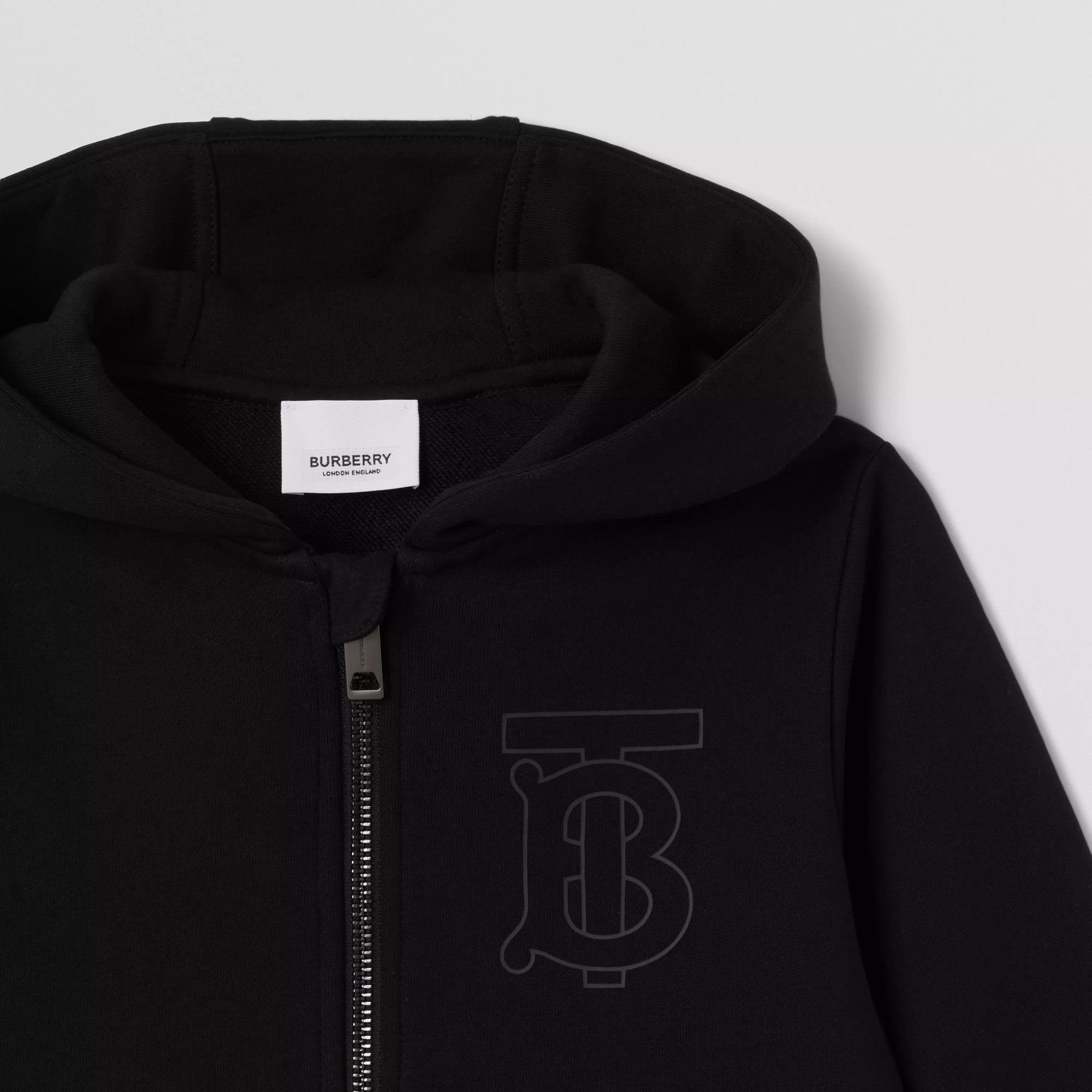 Boys & Girls Black Hooded Zipped Top