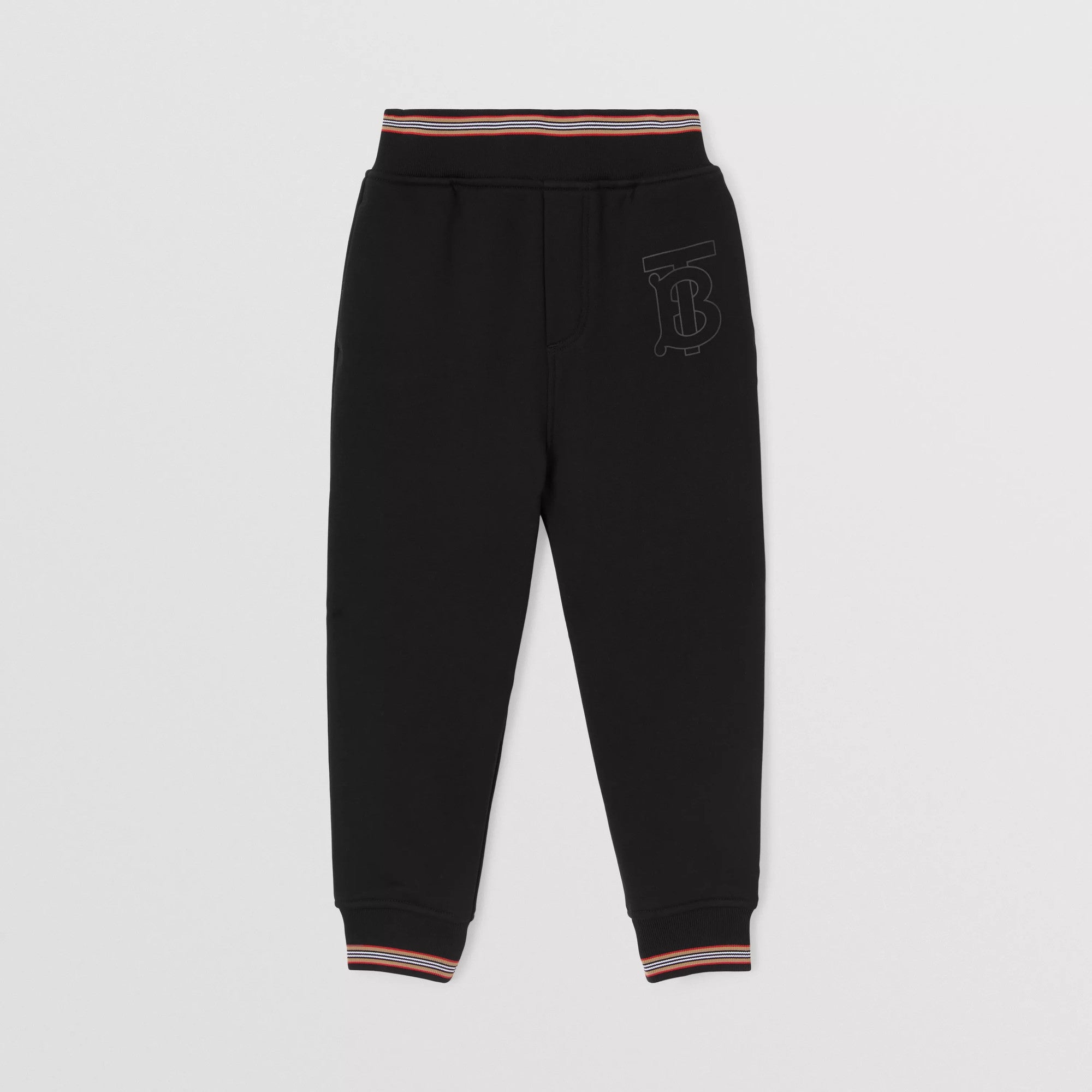 Boys & Girls Black Logo Cotton Trousers