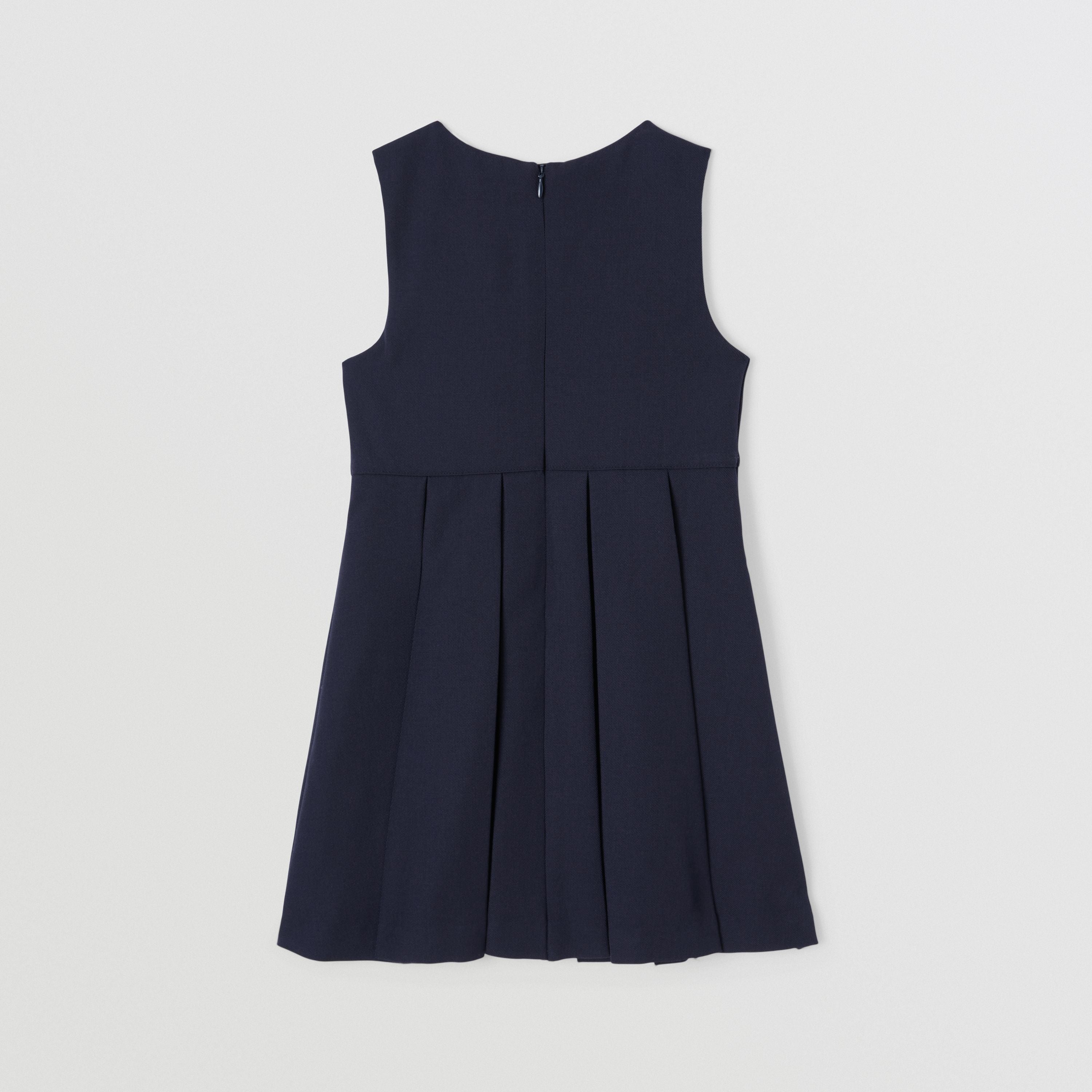 Girls Navy Logo Wool Dress